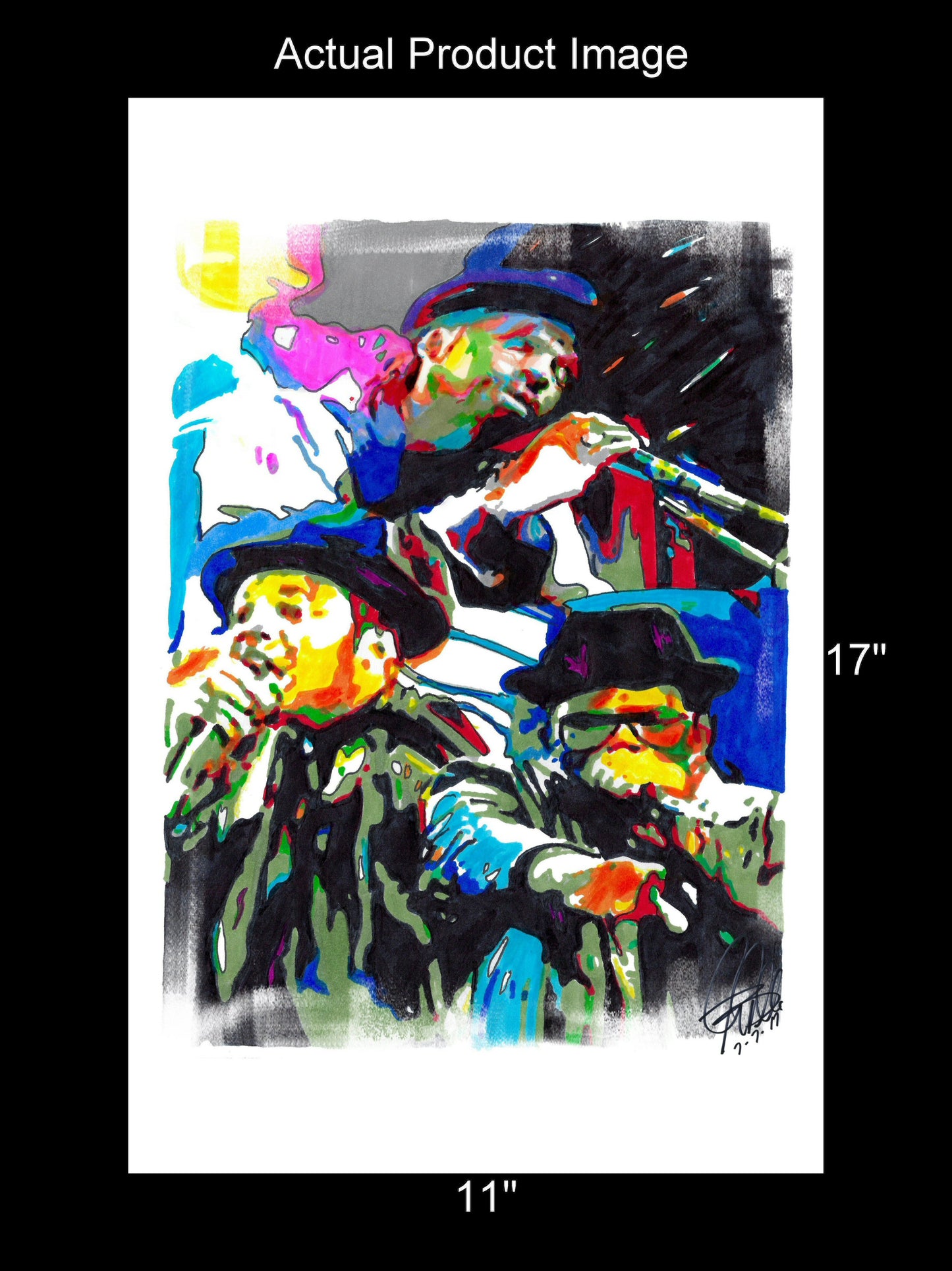 Run DMC Hip Hop Rap Rock Music Poster Print Wall Art 11x17