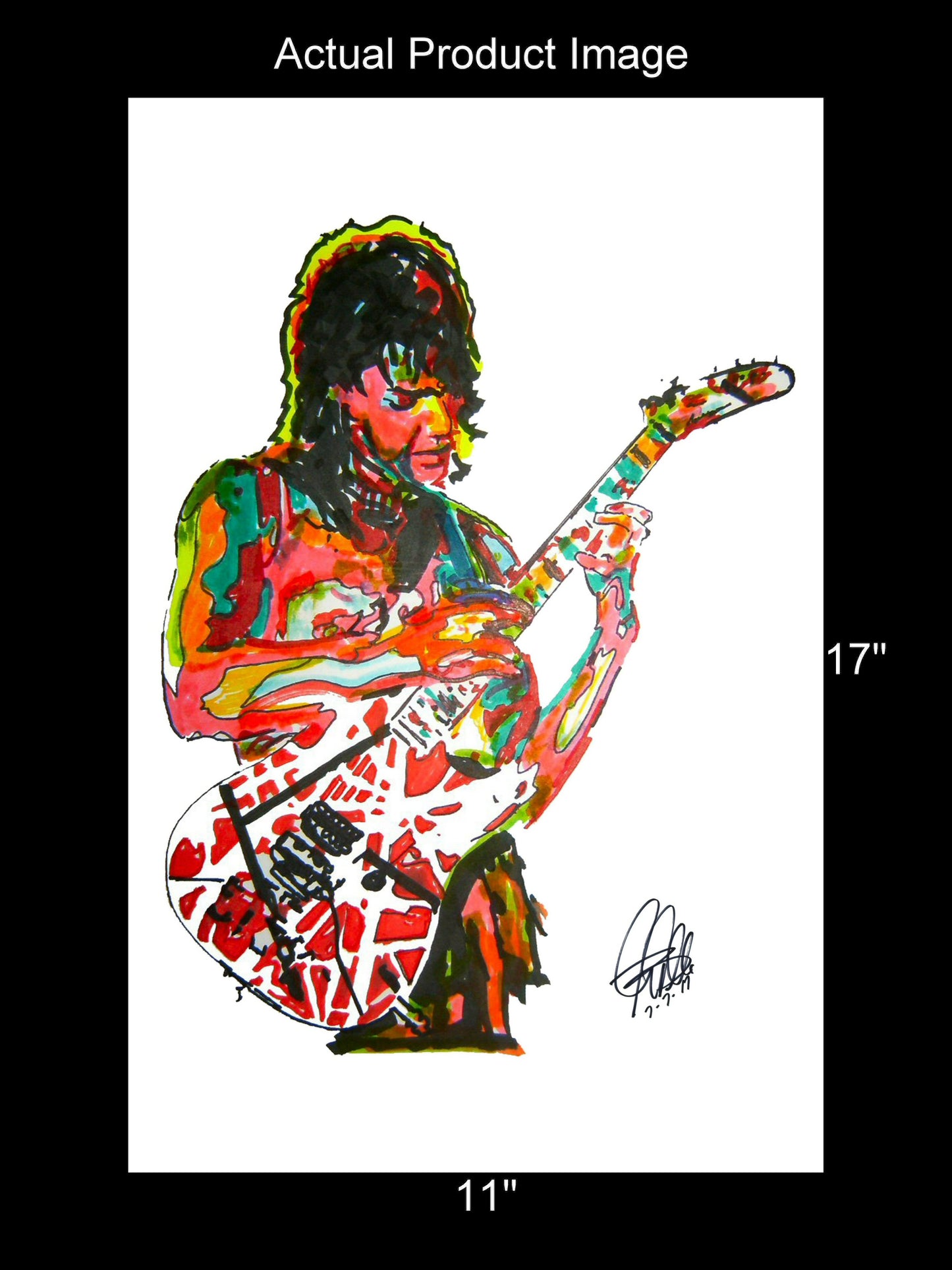 Eddie Van Halen Guitar Metal Rock Music Poster Print Wall Art 11x17