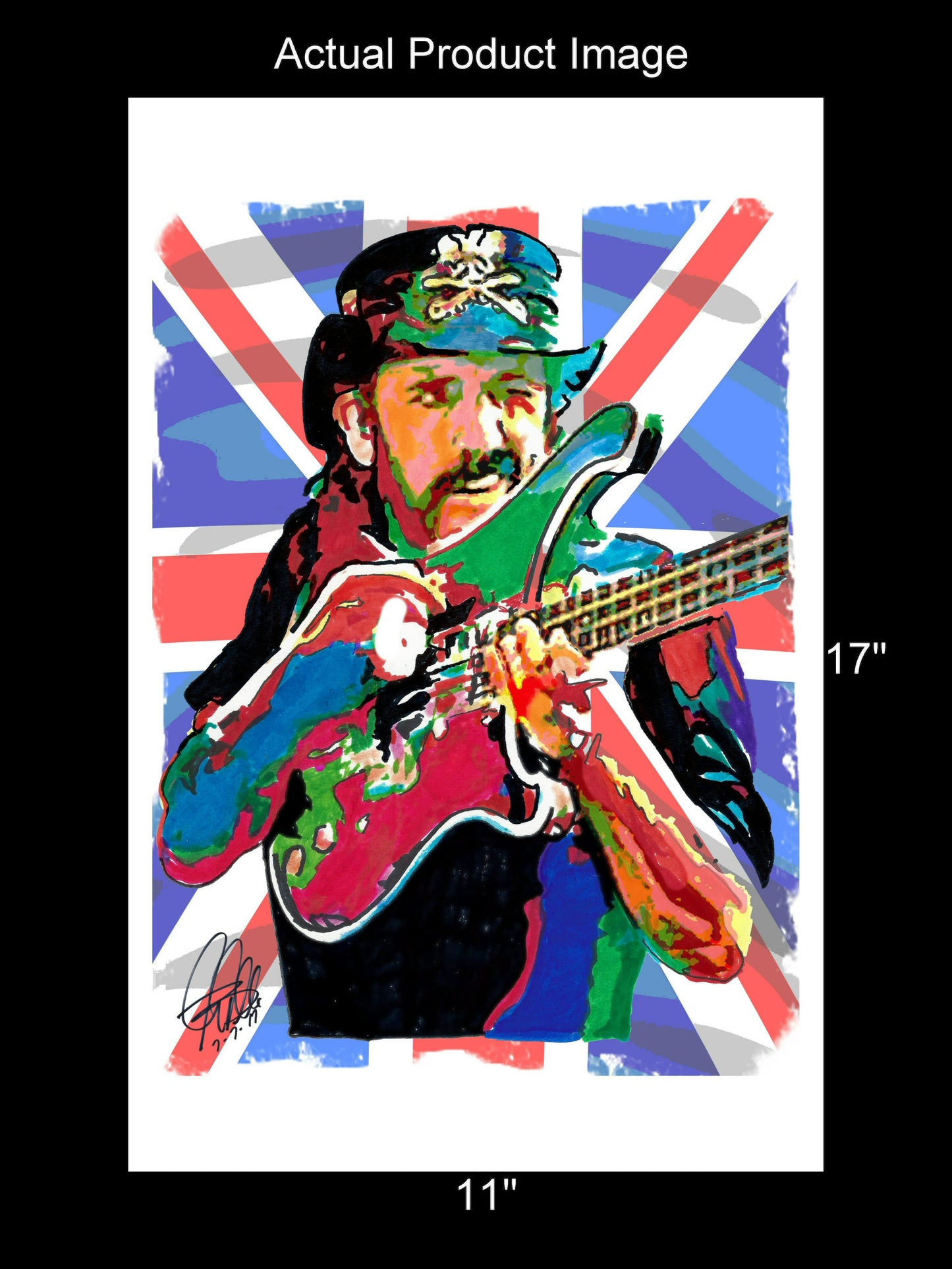 Lemmy Motorhead Bass Guitar Metal Rock Music Poster Print Wall Art 11x17