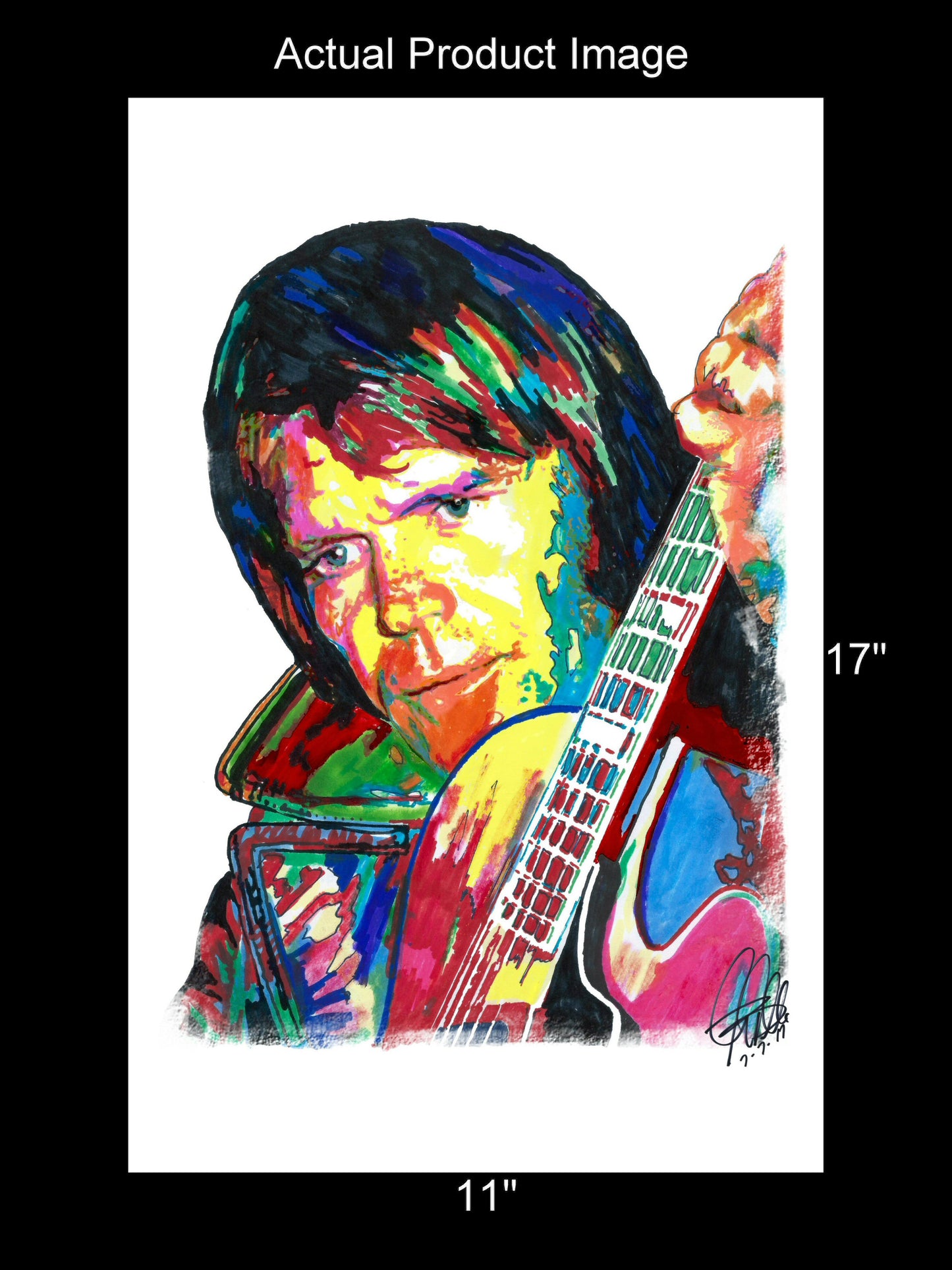 Glen Campbell Singer Guitar Country Pop Music Poster Print Wall Art 11x17