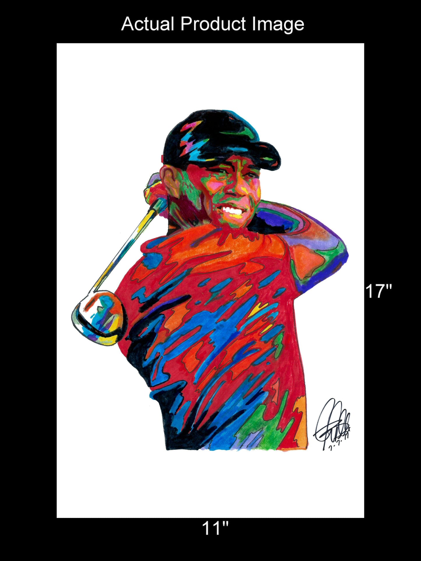 Tiger Woods Golf Sports Poster Print Wall Art 11x17