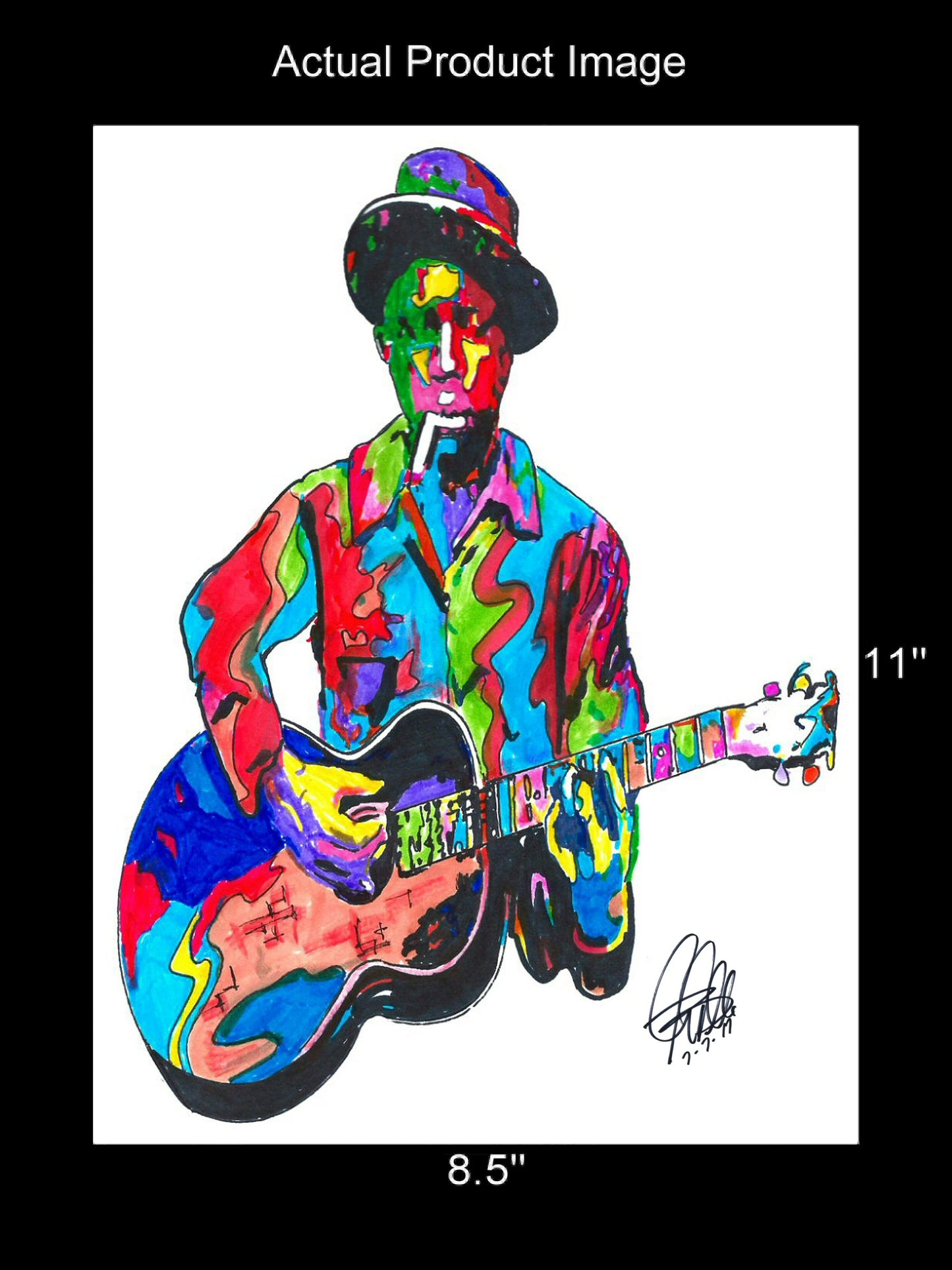 Robert Johnson Singer Blues Guitar Music Poster Print Wall Art 8.5x11