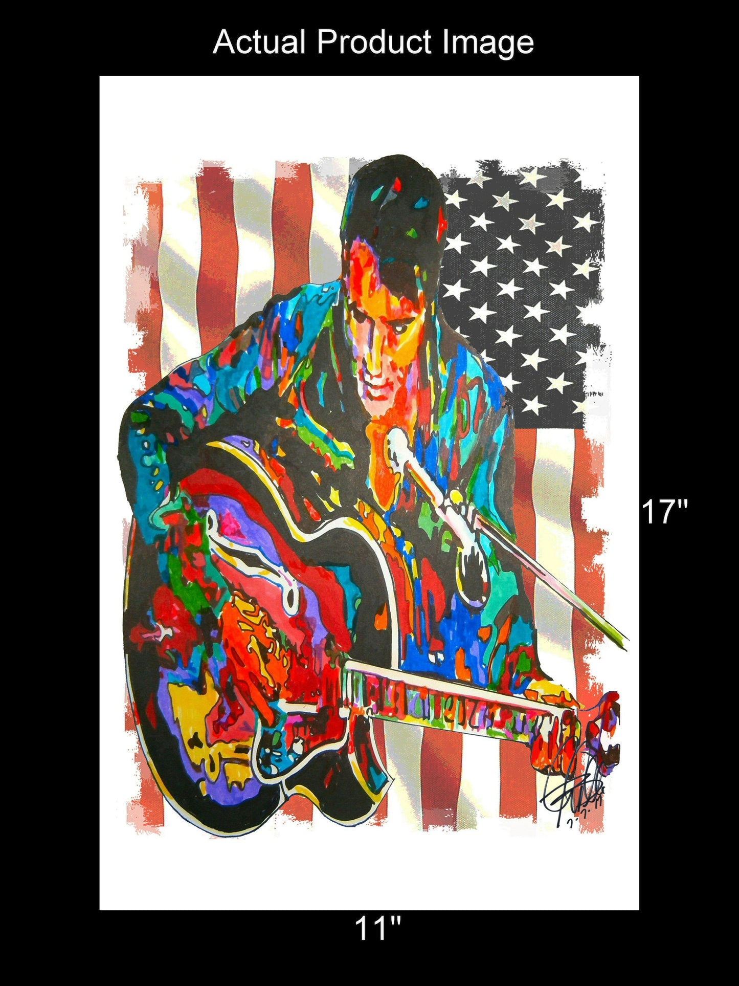 Elvis Presley Singer Guitar Rockabilly Music Poster Print Wall Art 11x17