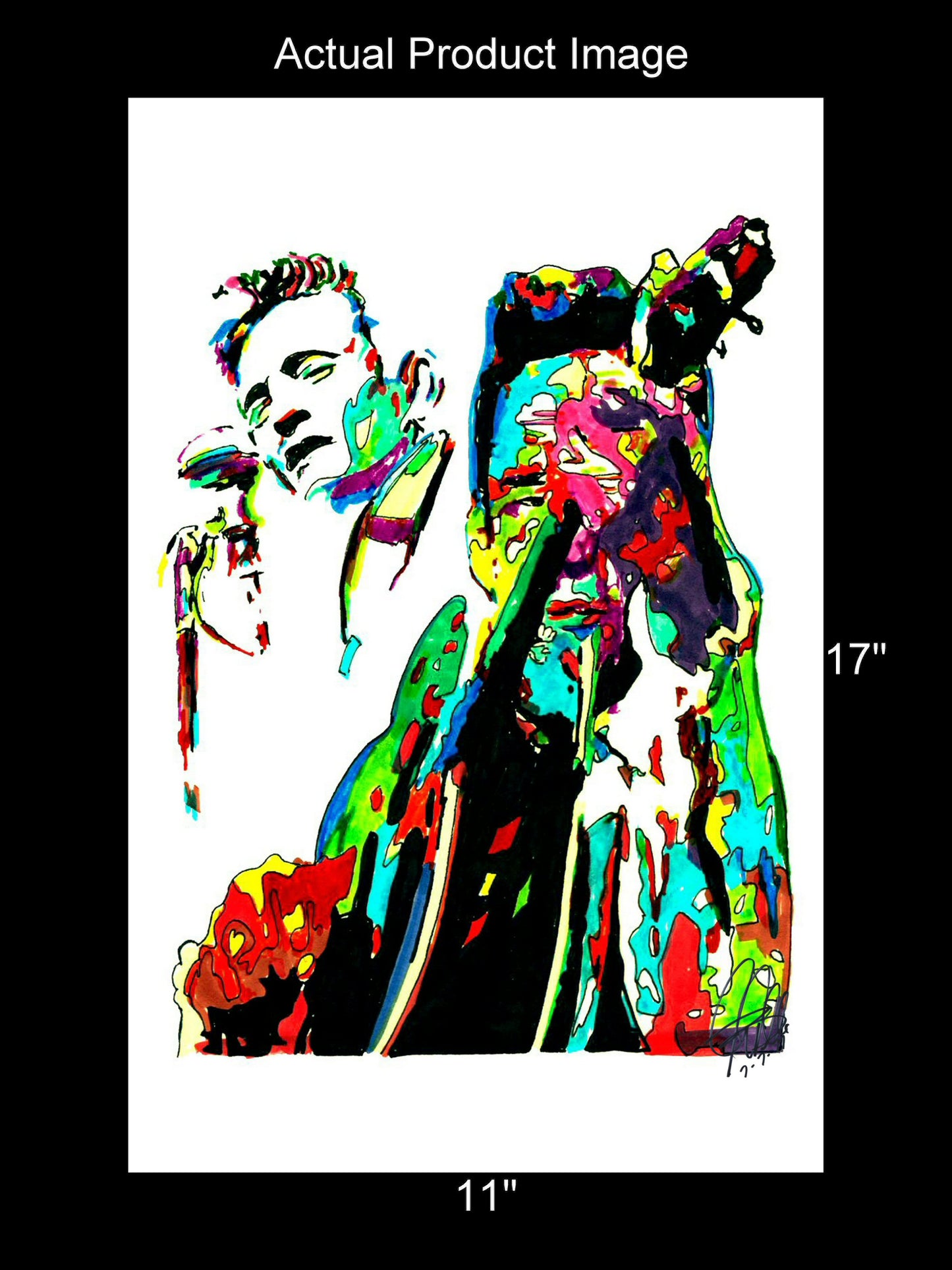 Johnny Cash Singer Guitar Country Music Poster Print Wall Art 11x17