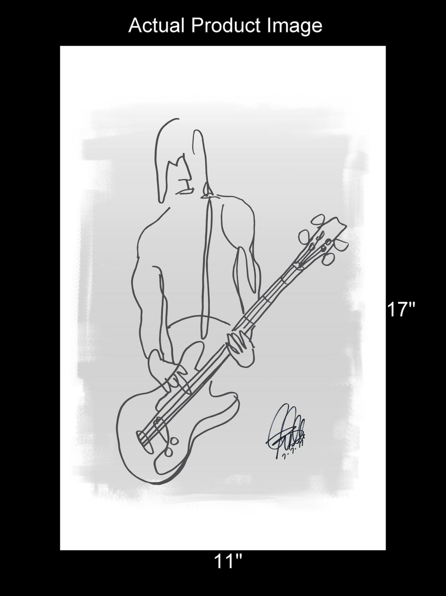 Punk Rock Bass Player Music Poster Print Wall Art 11x17