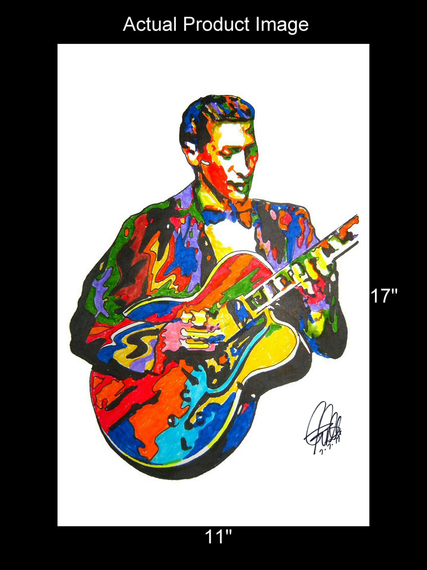 Scotty Moore Elvis Guitar Rockabilly Music Poster Print Wall Art 11x17