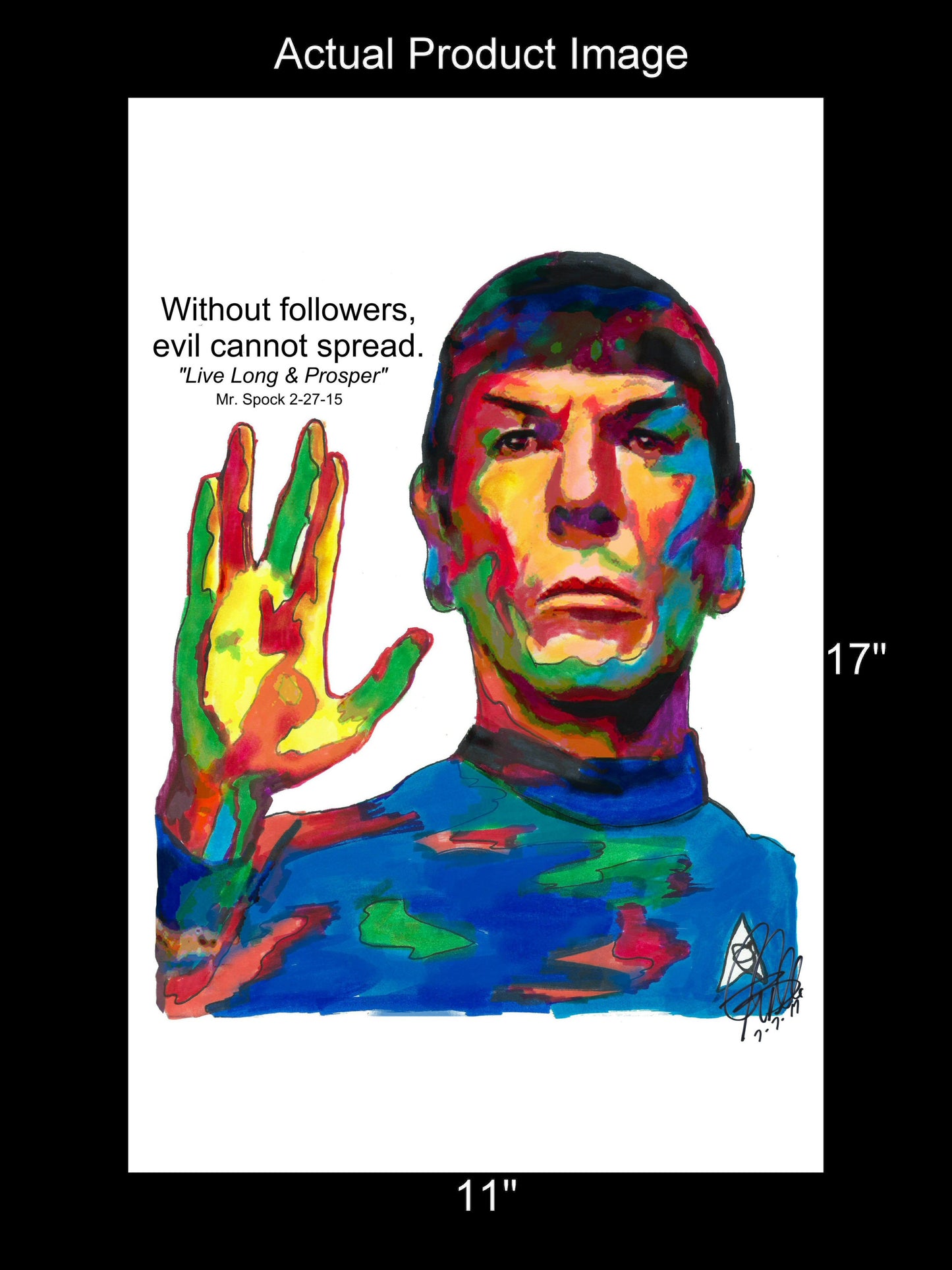 Spock Leonard Nimoy Star Trek Poster Print Wall Art 11x17
