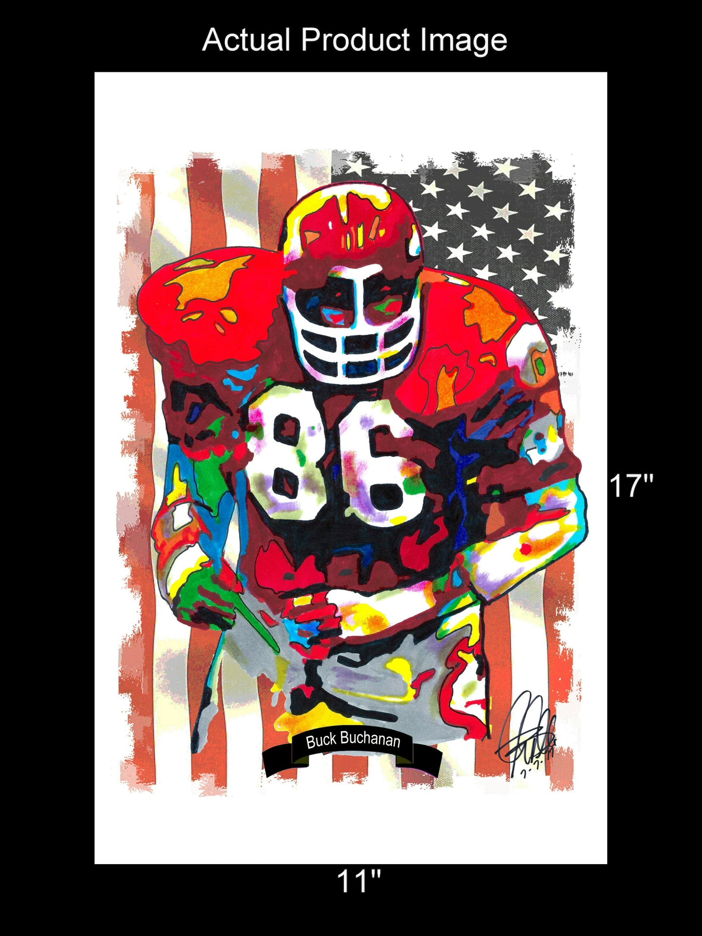 Buck Buchanan Kansas City Chiefs Football Poster Print Wall Art 11x17