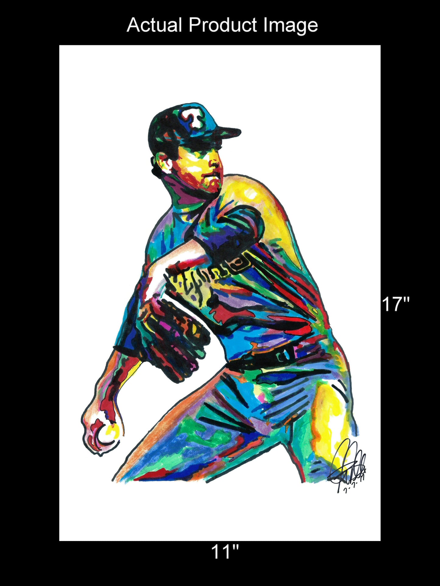 Nolan Ryan Texas Rangers Pitcher Baseball Sports Poster Print Wall Art 11x17