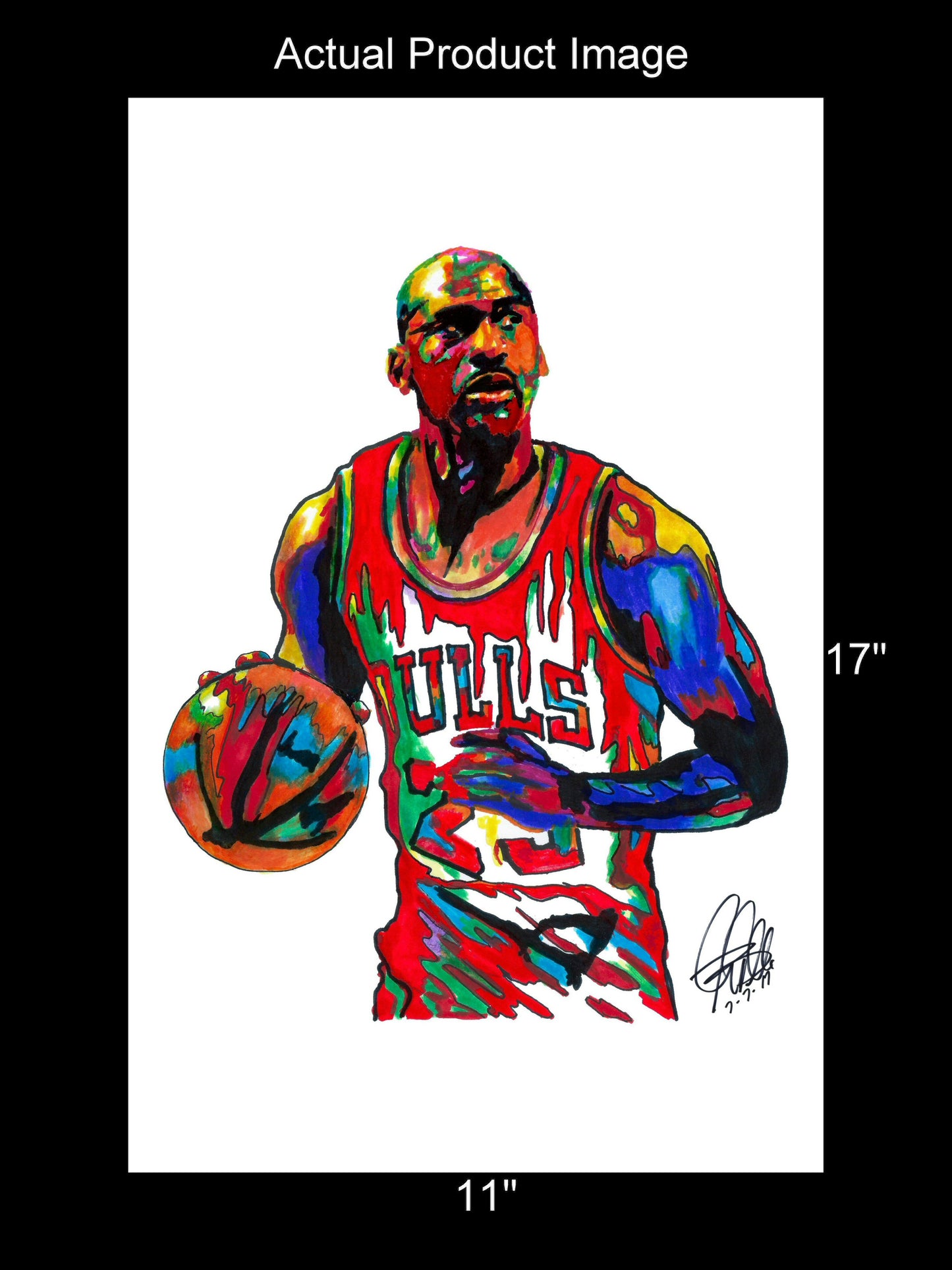 Michael Jordan Chicago Bulls Basketball Sports Poster Print Art 11x17