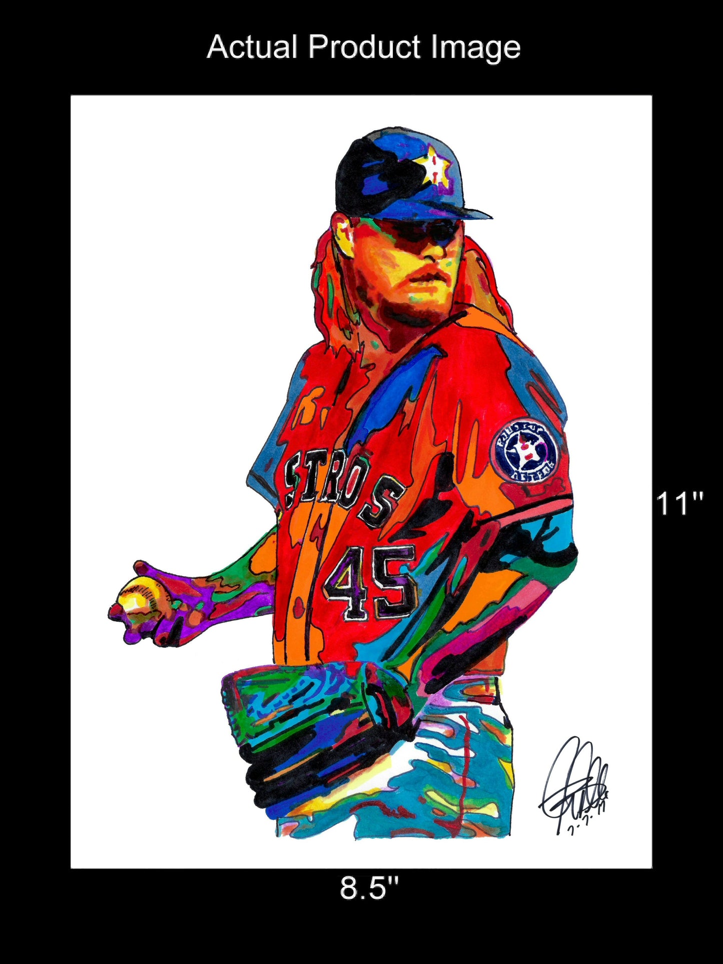 Ryne Stanek Houston Astros Pitcher Baseball Sports Print Poster Wall Art 8.5x11