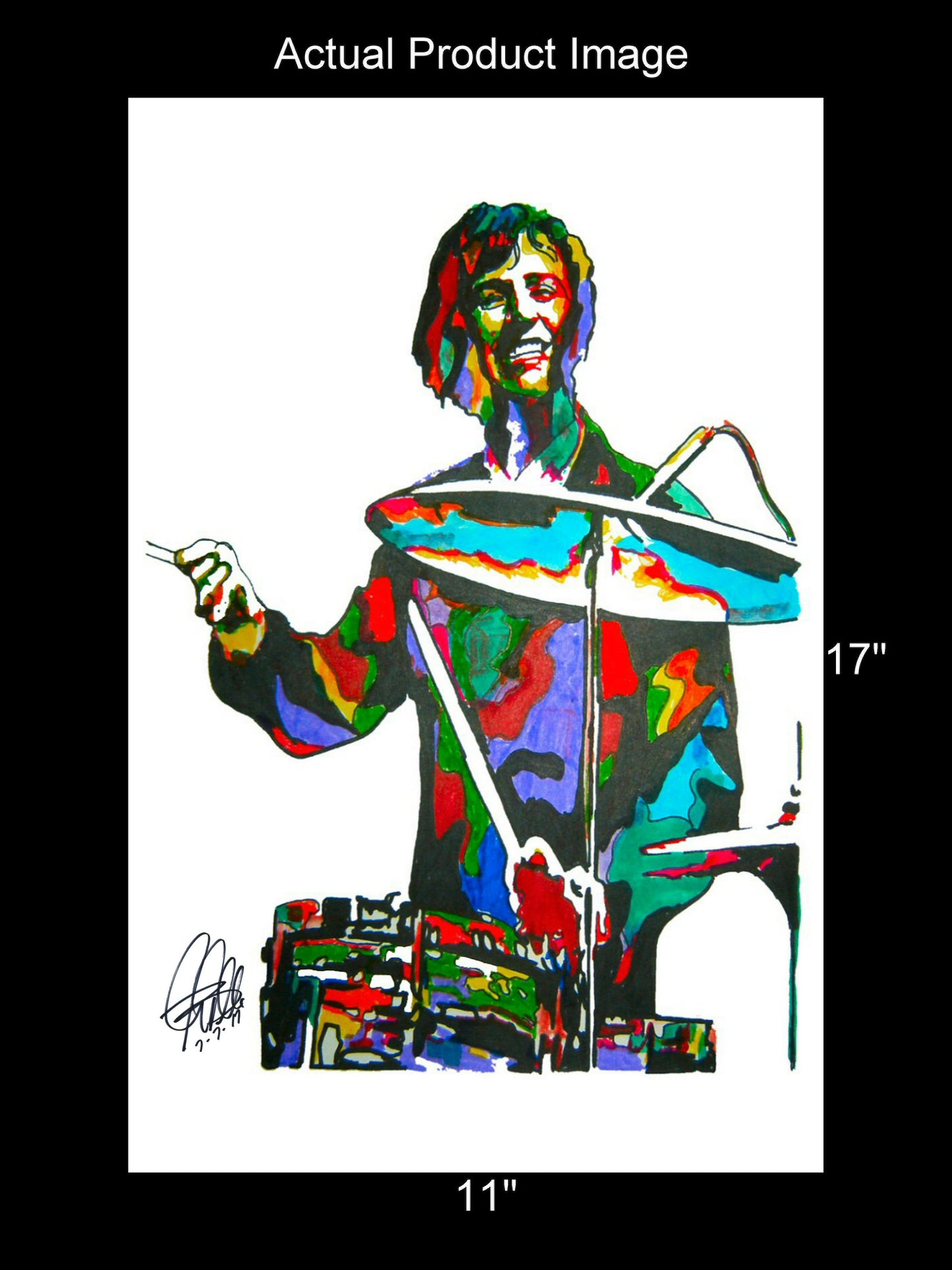 Ringo Starr The Beatles Drums Rock Music Poster Print Wall Art 11x17