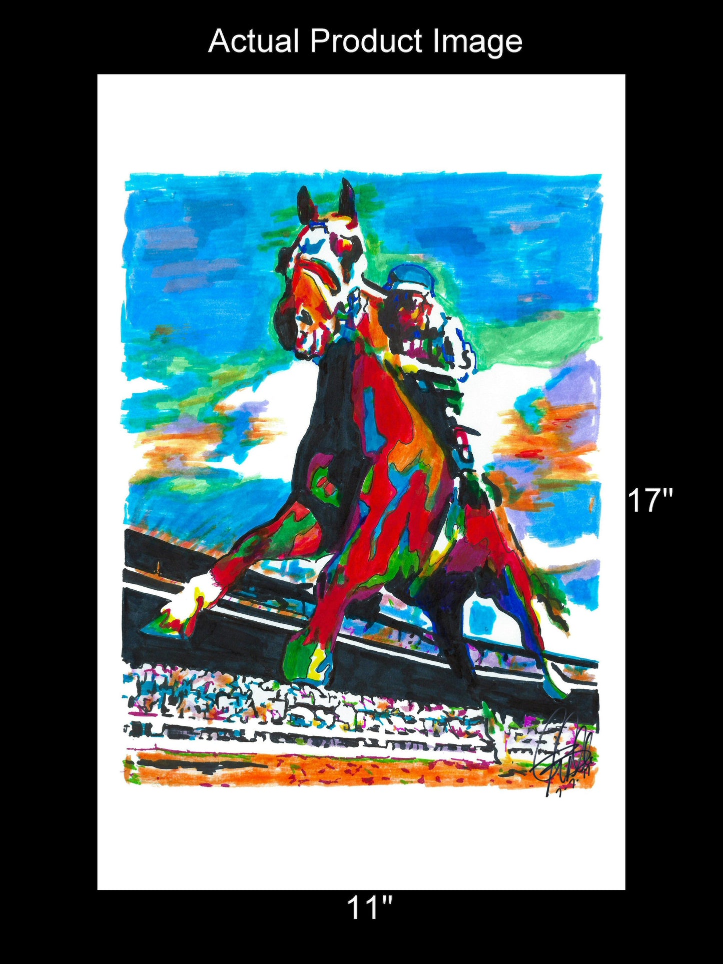 Secretariat Triple Crown Big Red Horse Racing Poster Print Wall Art 11x17