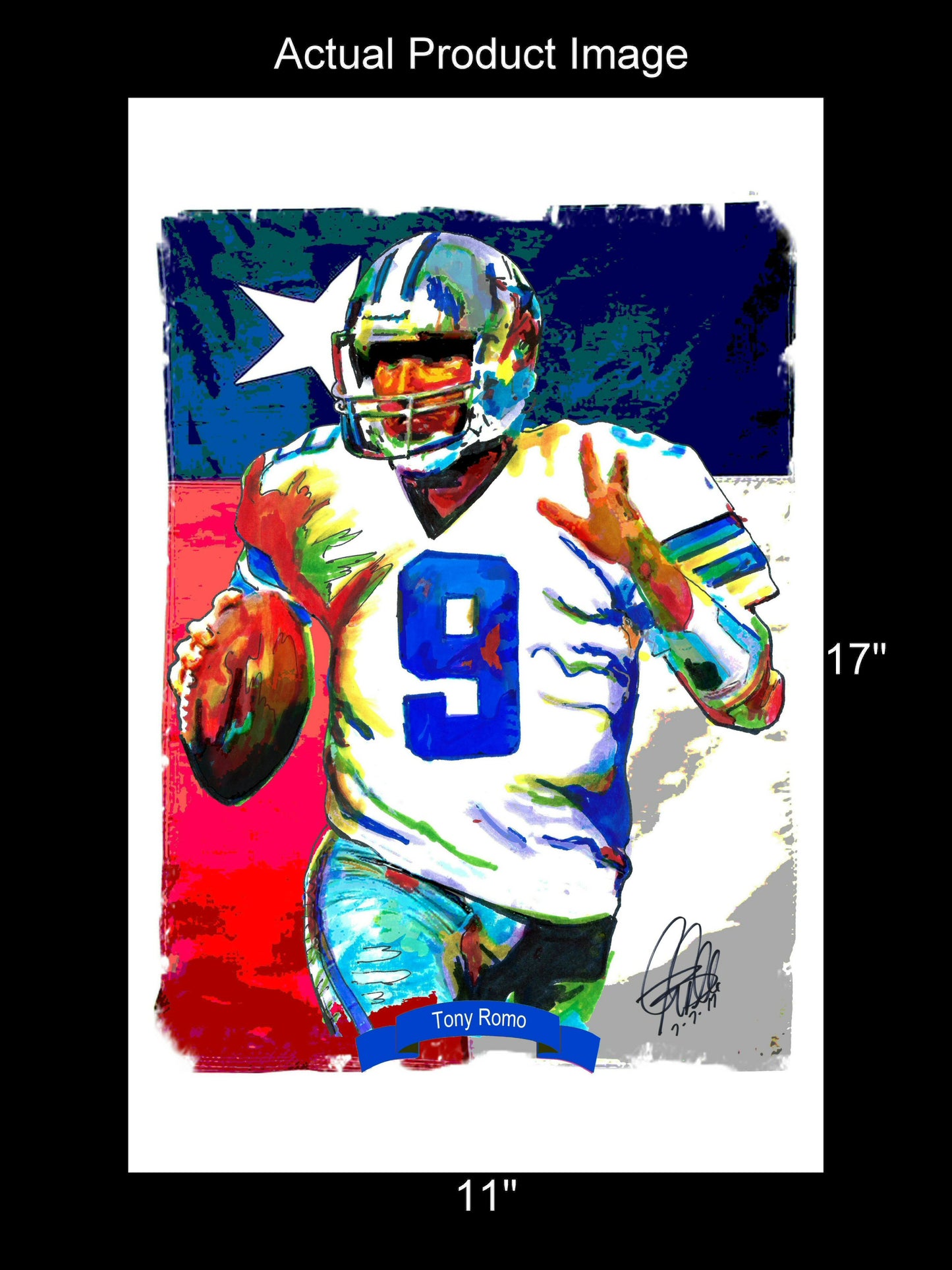 Tony Romo Dallas Cowboys QB Football Sports Poster Print Wall Art 11x17