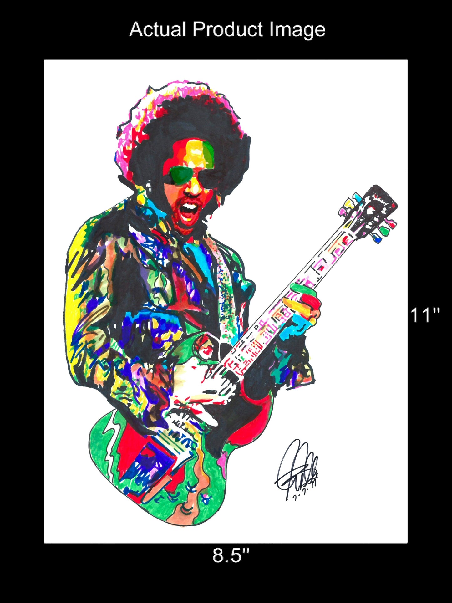 Lenny Kravitz Singer Guitar Rock Music Poster Print Wall Art 8.5x11