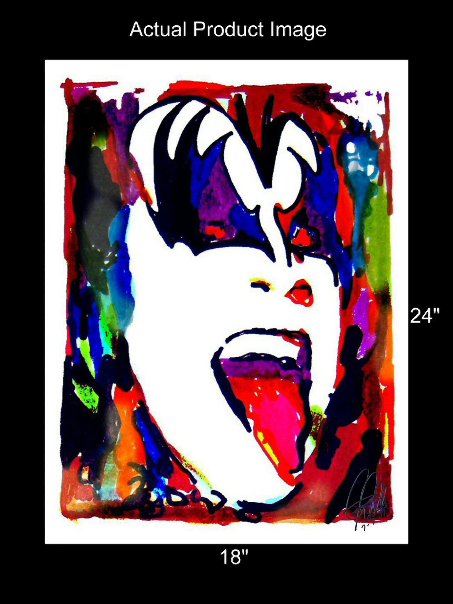 Gene Simmons Kiss Bass Guitar Hard Rock Music Poster Print Wall 18x24