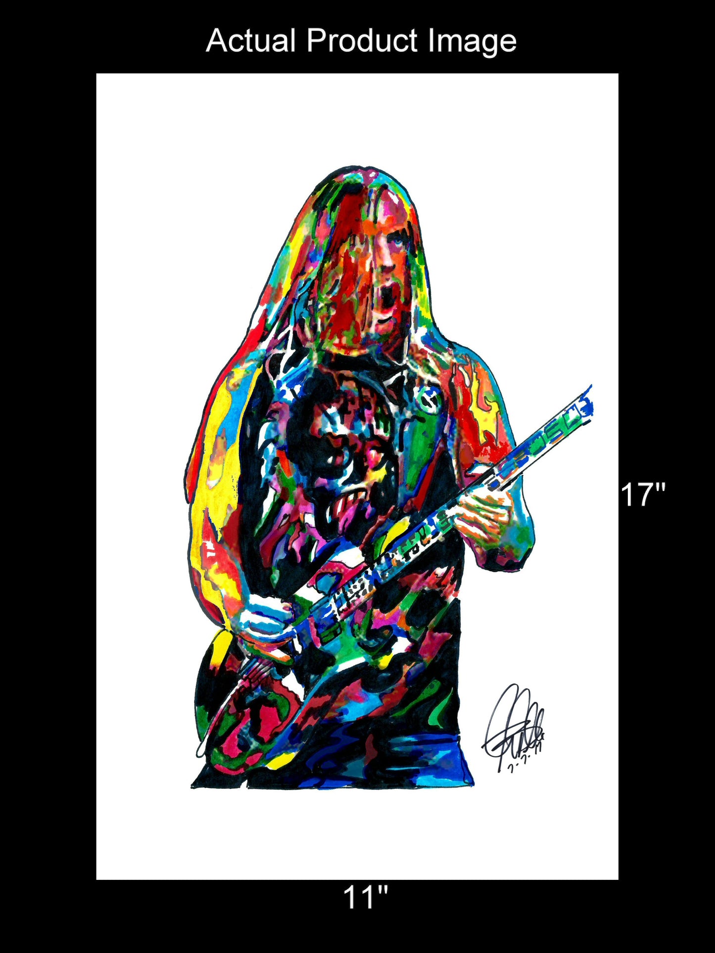 Jeff Hanneman Slayer Guitar Thrash Metal Poster Print Wall Art 11x17