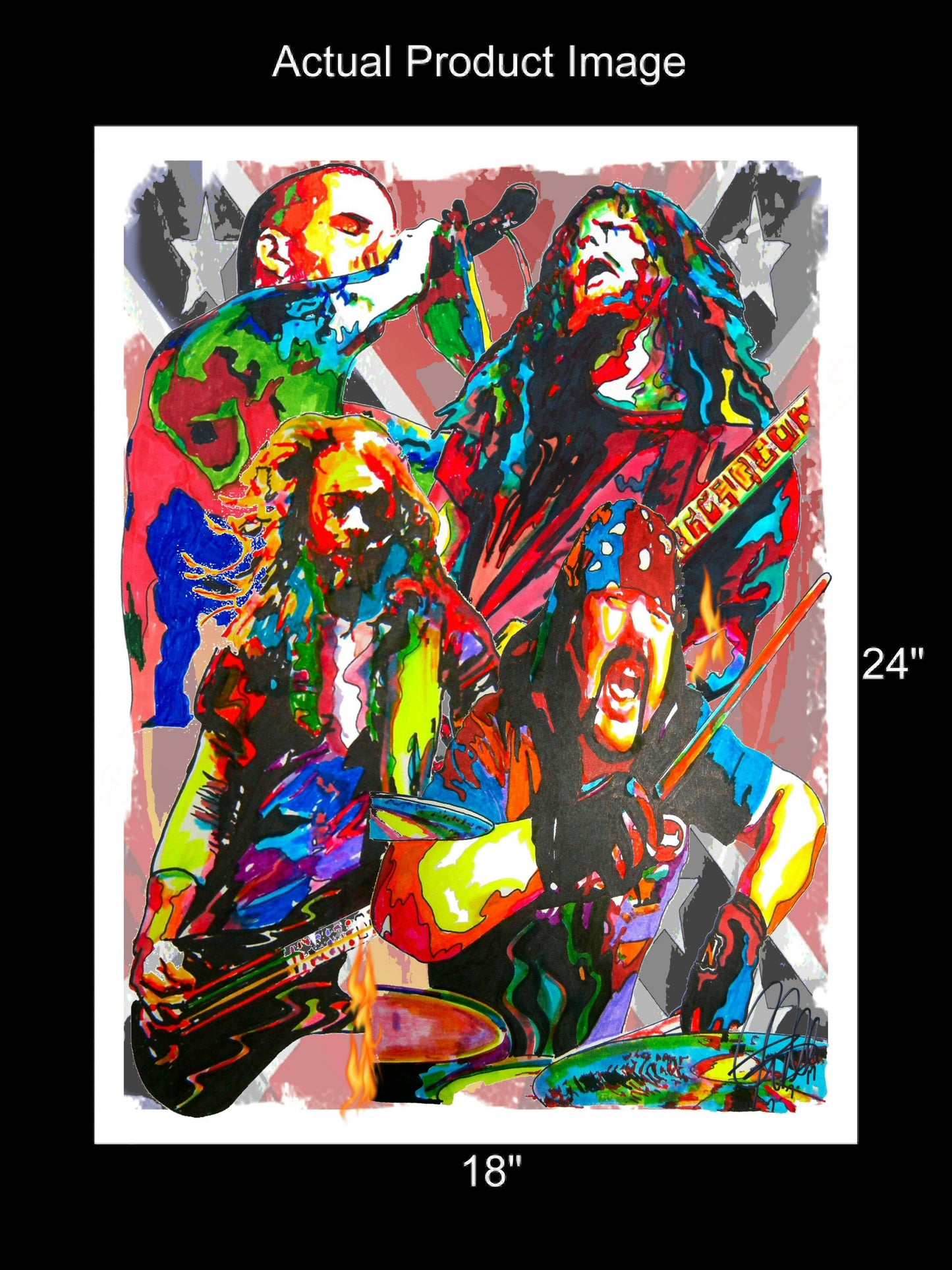 Pantera Dimebag Darrell Vinnie Paul Metal Music Poster Print Wall Art 18x24