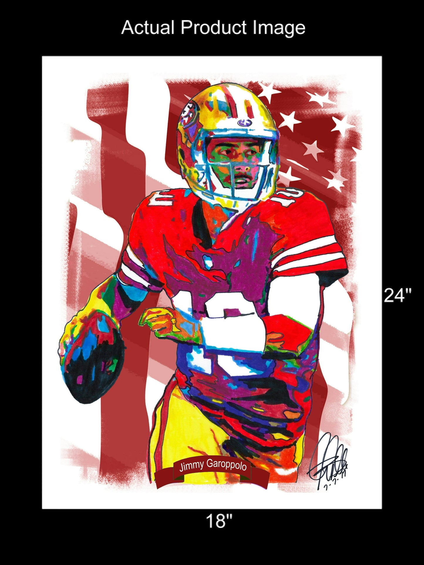 Jimmy Garoppolo San Francisco 49ers Football Poster Print Wall Art 18x24