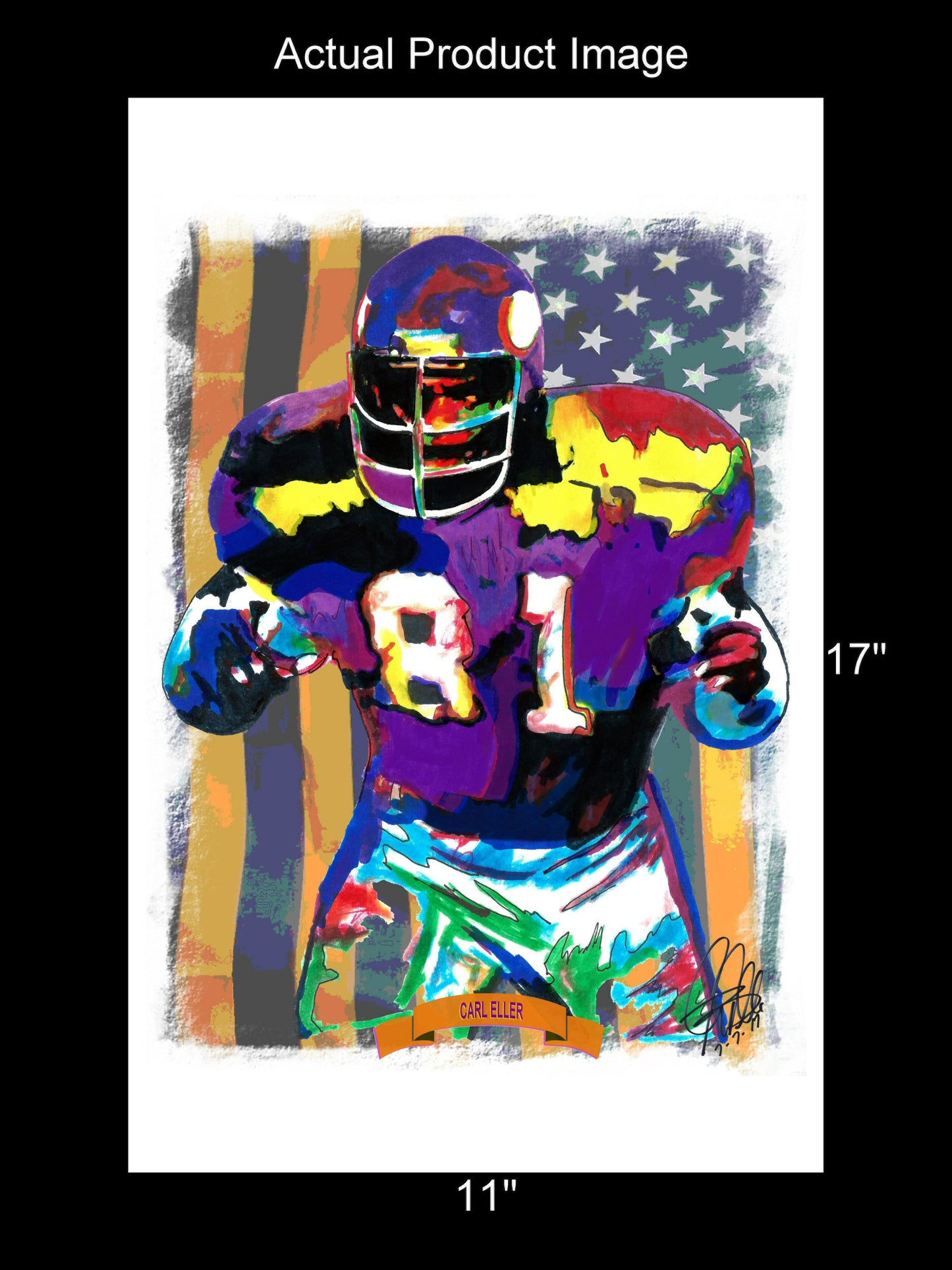 Carl Eller Minnesota Vikings Football Print Poster Wall Art 11x17