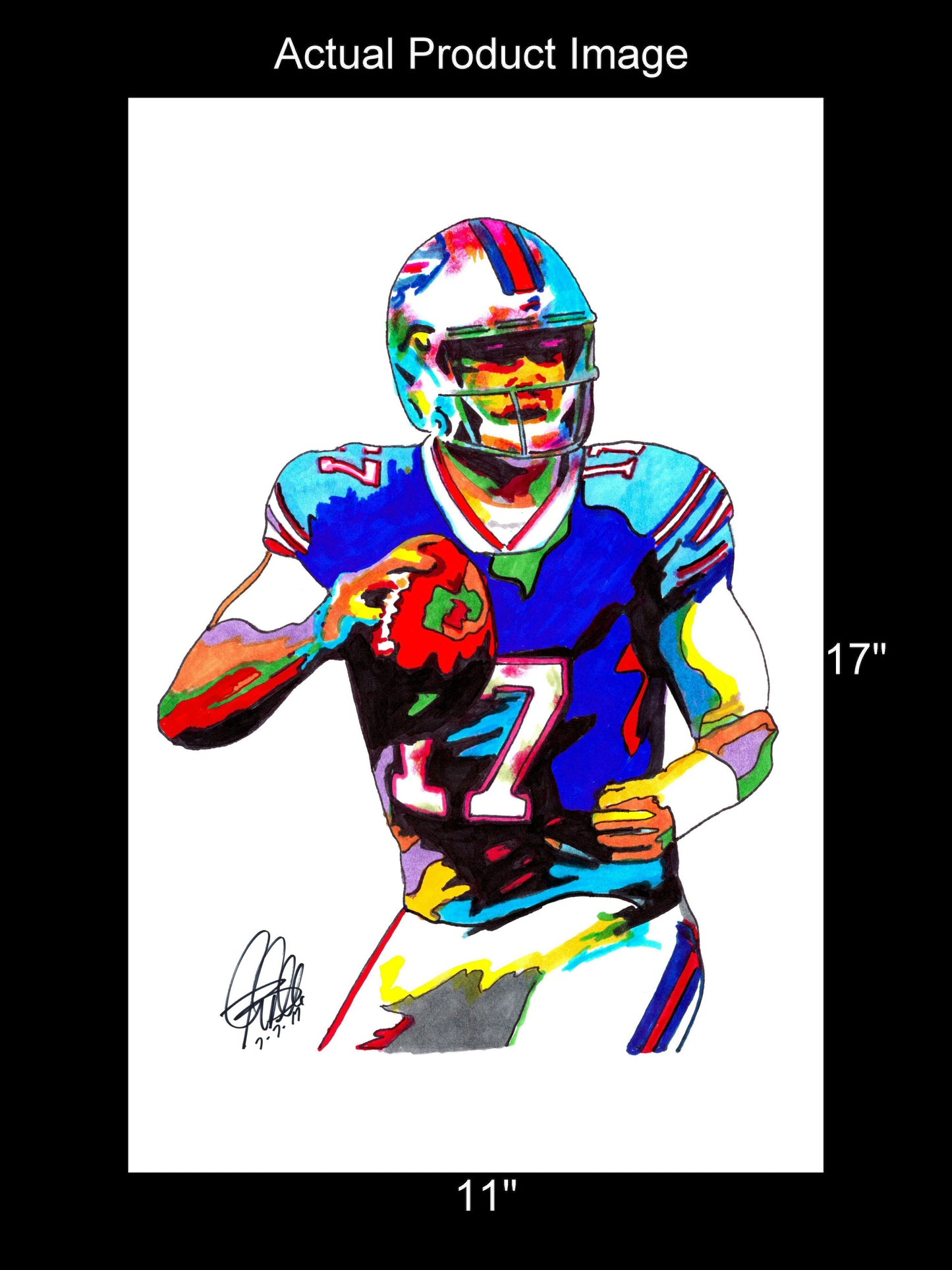 Josh Allen Buffalo Bills Sports Football Poster Print Wall Art 11x17