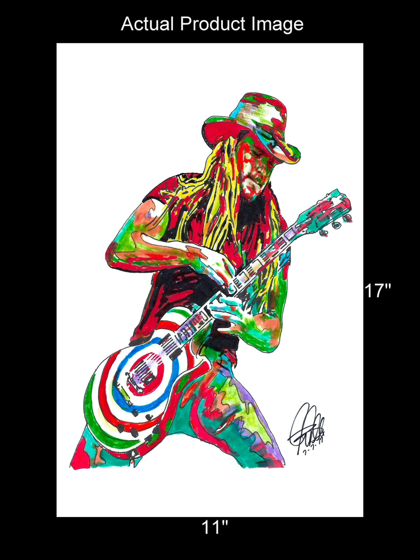 Zakk Wylde Black Label Society Ozzy Guitar Rock Music Poster Print Art 11x17