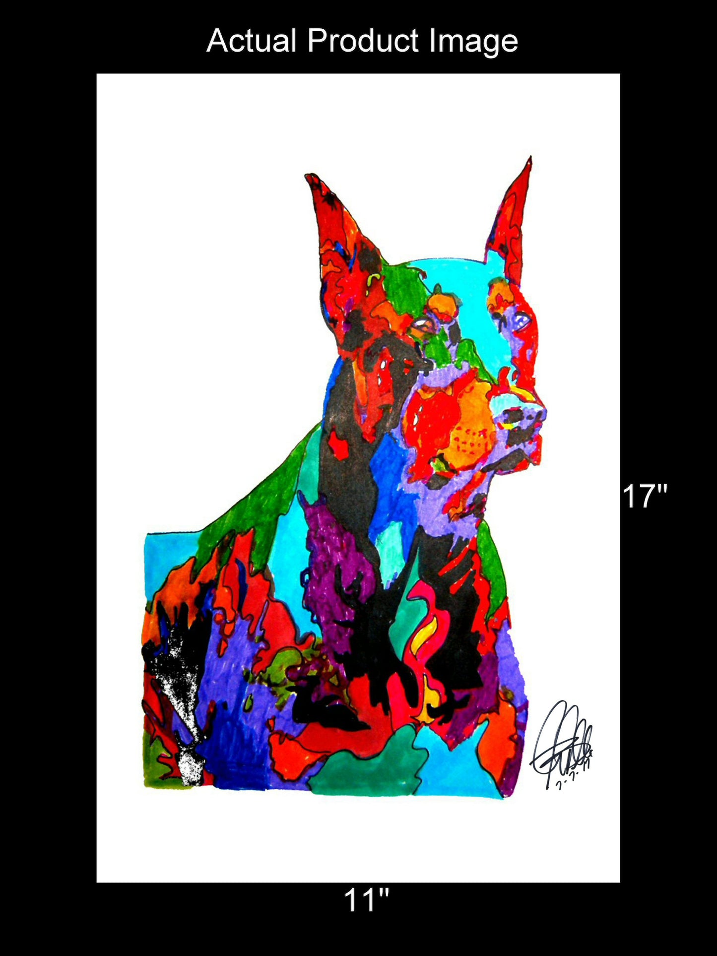 Doberman Pinscher Pet Guard Dog Poster Print Wall Art 11x17