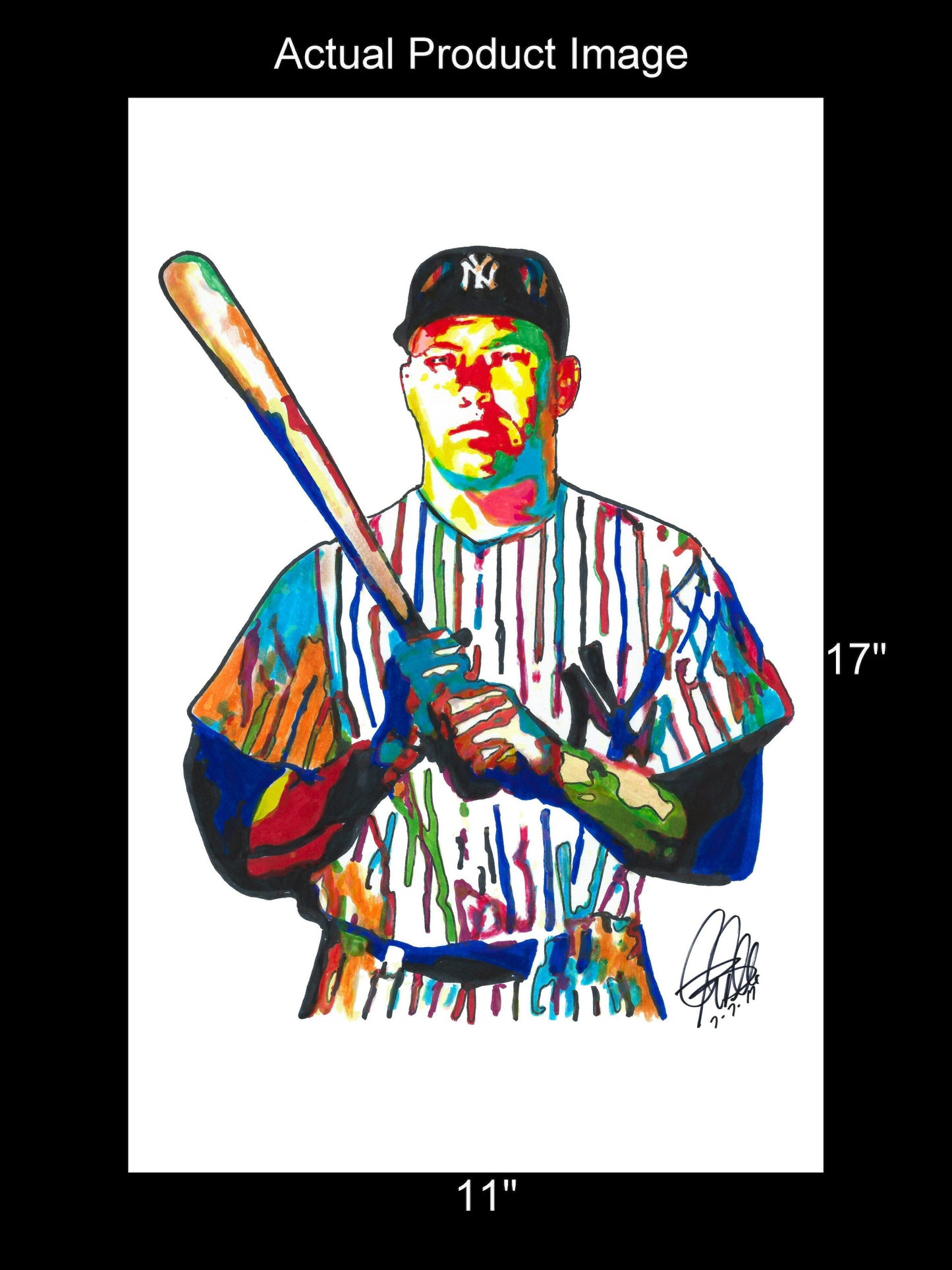 Mickey Mantle New York Yankees Baseball Print Poster Wall Art 11x17