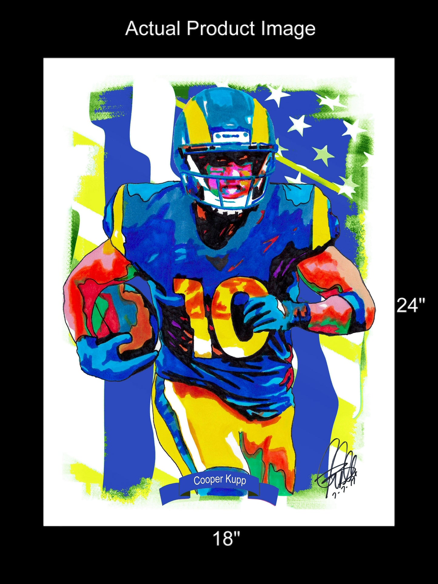 Cooper Kupp Los Angeles Rams Football Poster Print Wall Art 18x24