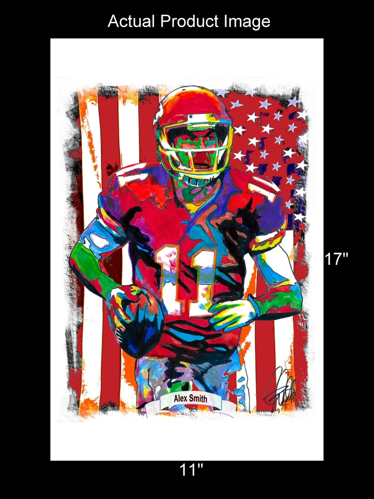 Alex Smith Kansas City Chiefs Football Sports Poster Print Wall Art 11x17