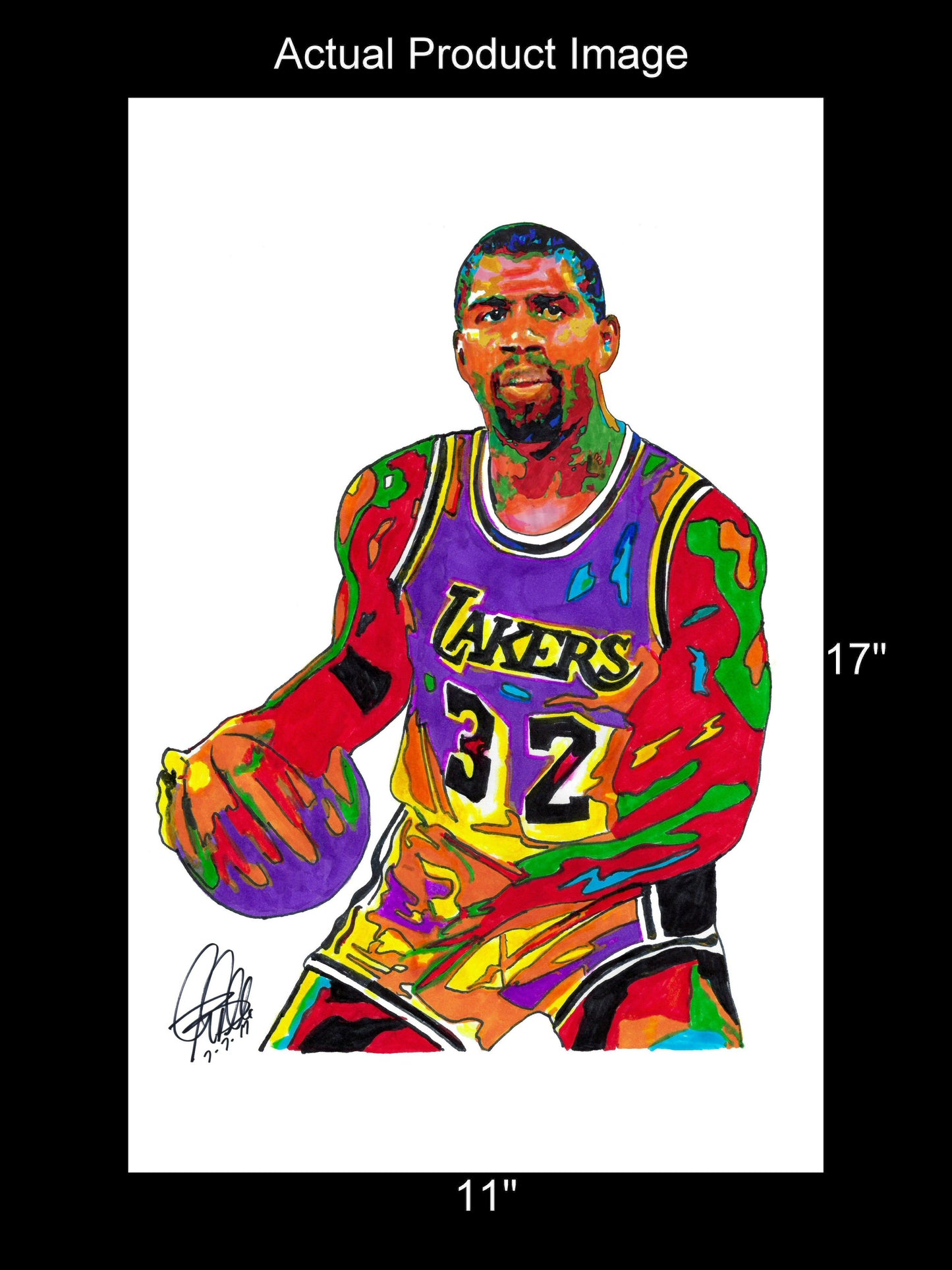 Magic Johnson Los Angeles Lakers Sports Basketball Poster Print Wall Art 11x17