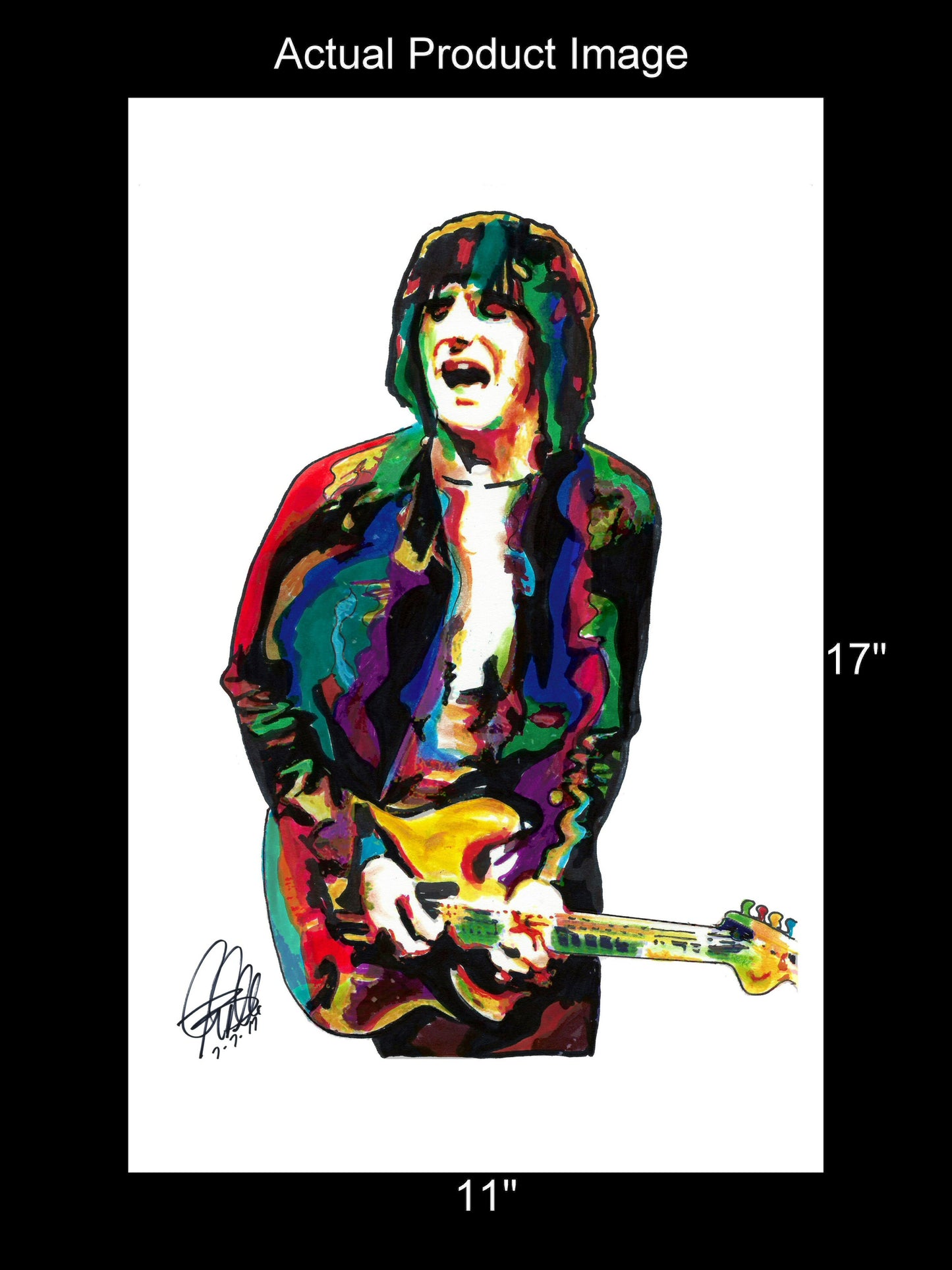 Ronnie Wood Guitar Rock Music Poster Print Wall Art 11x17