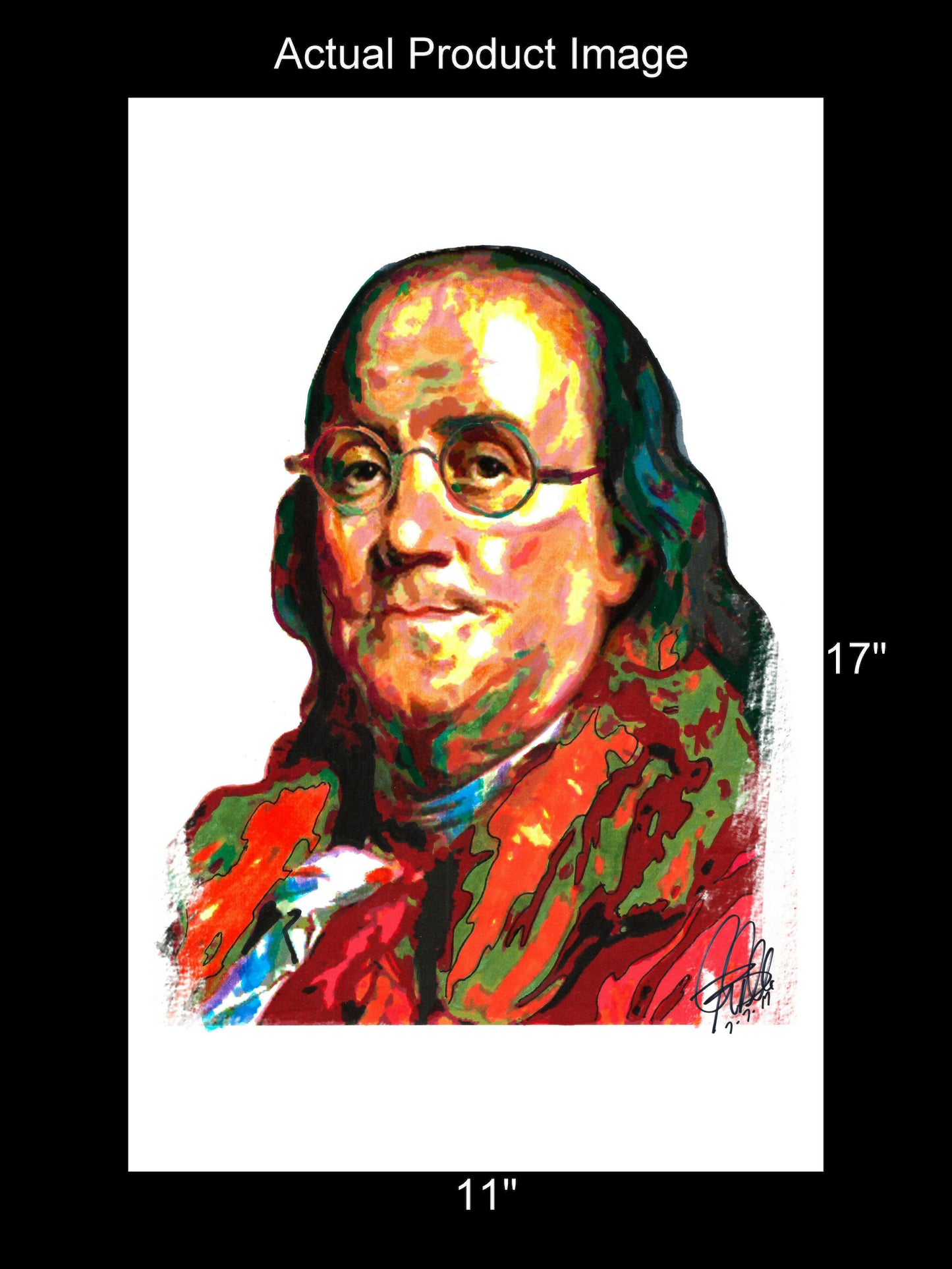 Benjamin Franklin Founding Fathers USA Politics Poster Print Wall Art 11x17