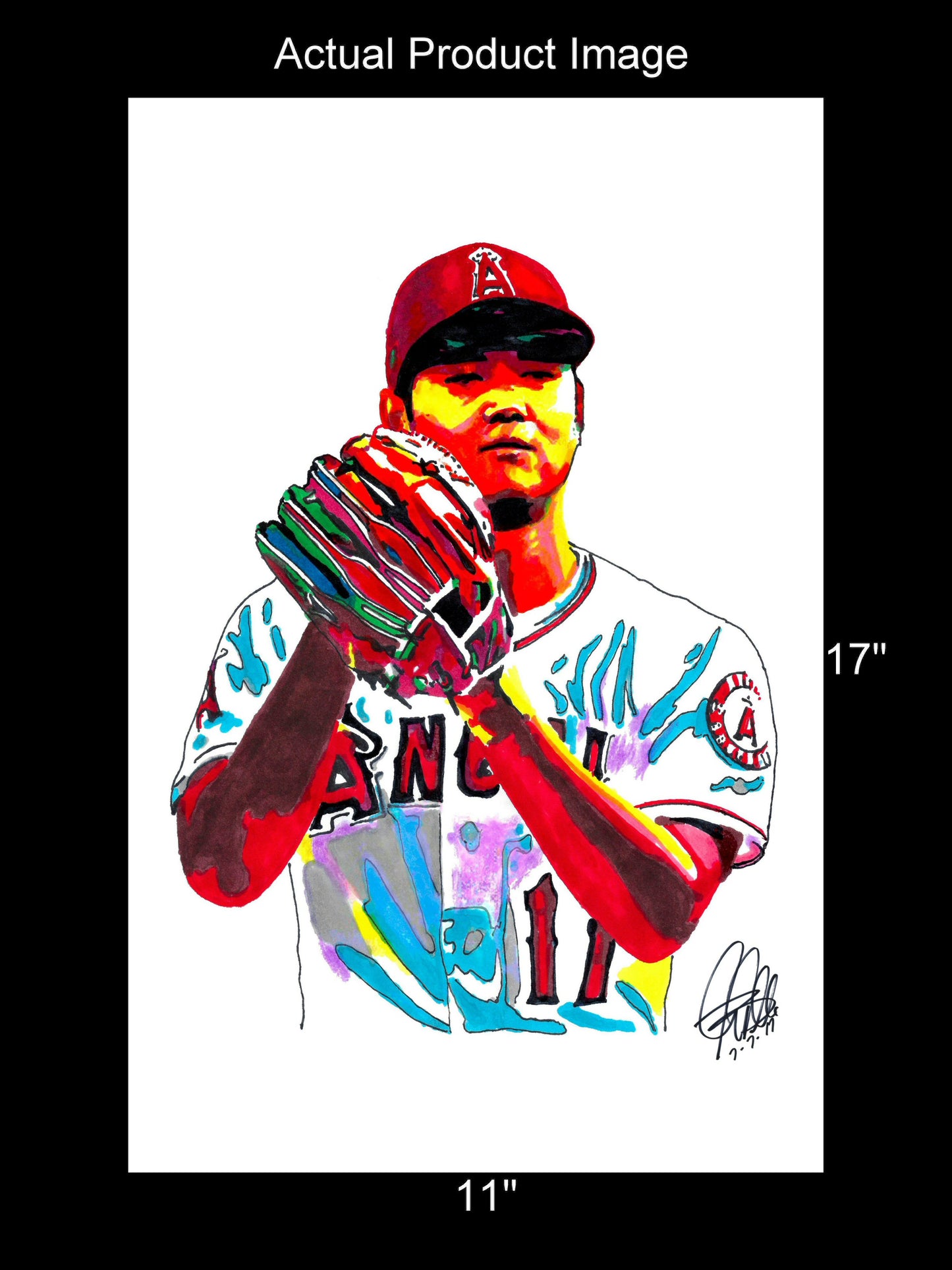 Shohei Ohtani Los Angeles Angels Pitcher Baseball Poster Print Wall Art 11x17