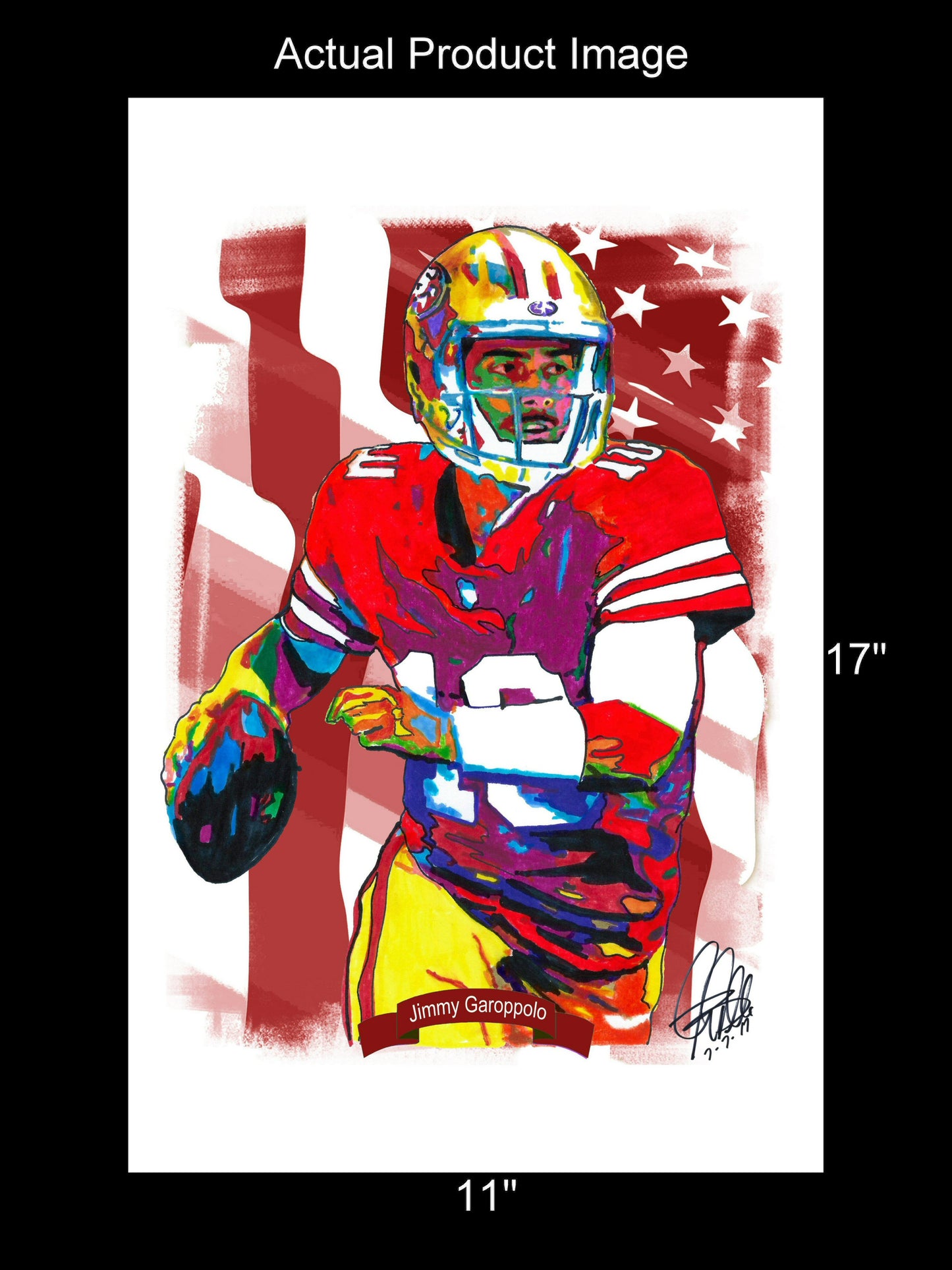 Jimmy Garoppolo San Francisco 49ers Football Poster Print Wall Art 11x17