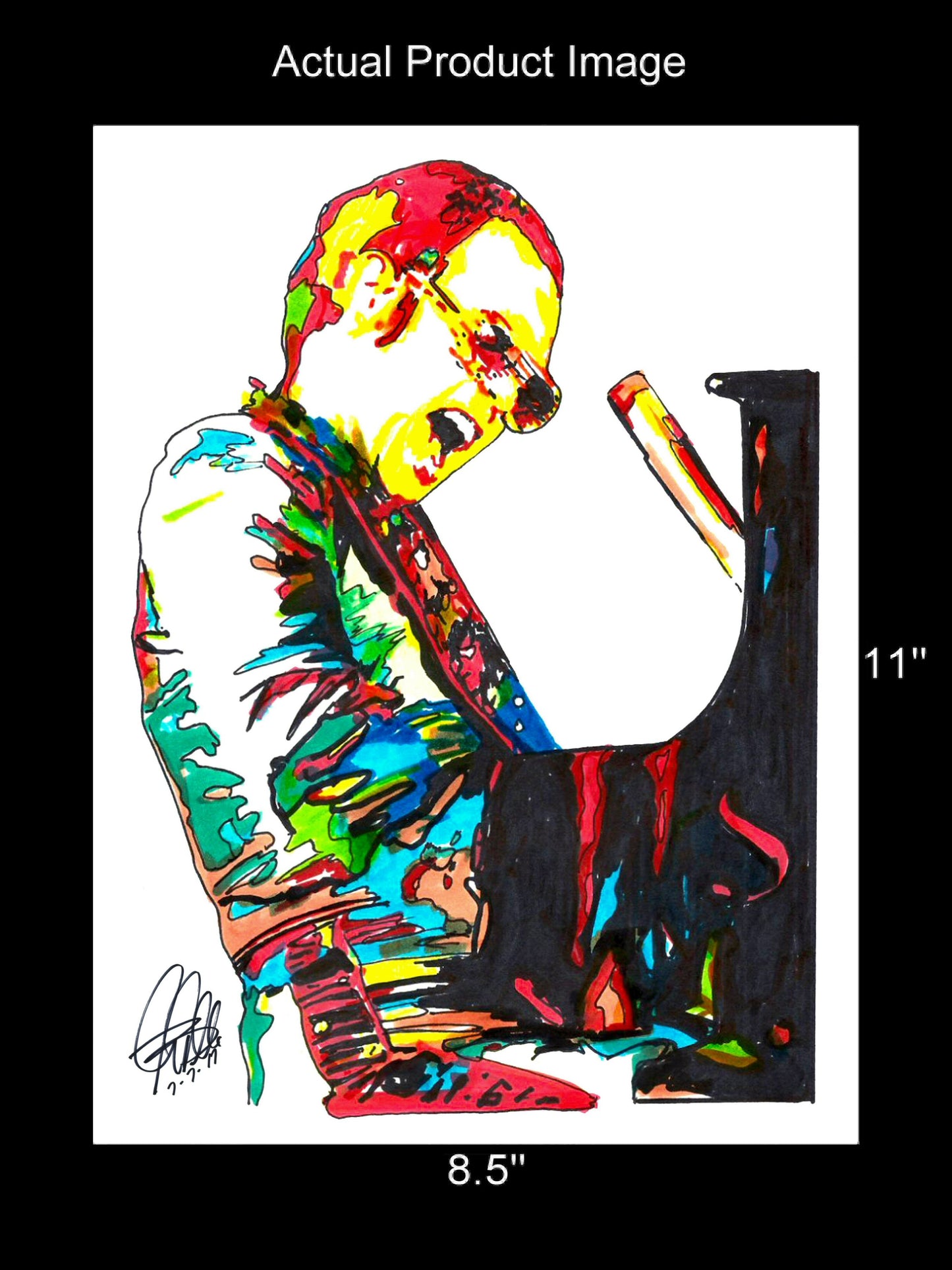 Elton John Singer Piano Rock Music Poster Print Wall Art 8.5x11