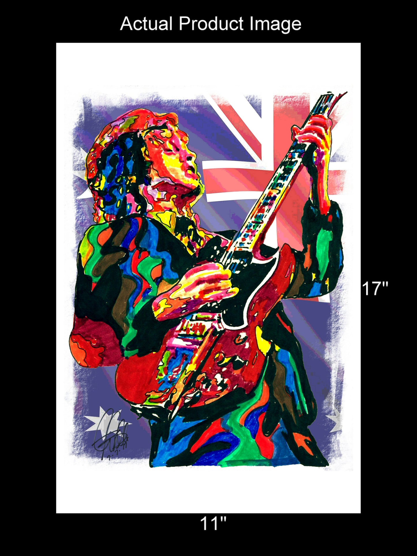 Angus Young ACDC Guitar Blues Hard Rock Music Poster Print Wall Art 11x17