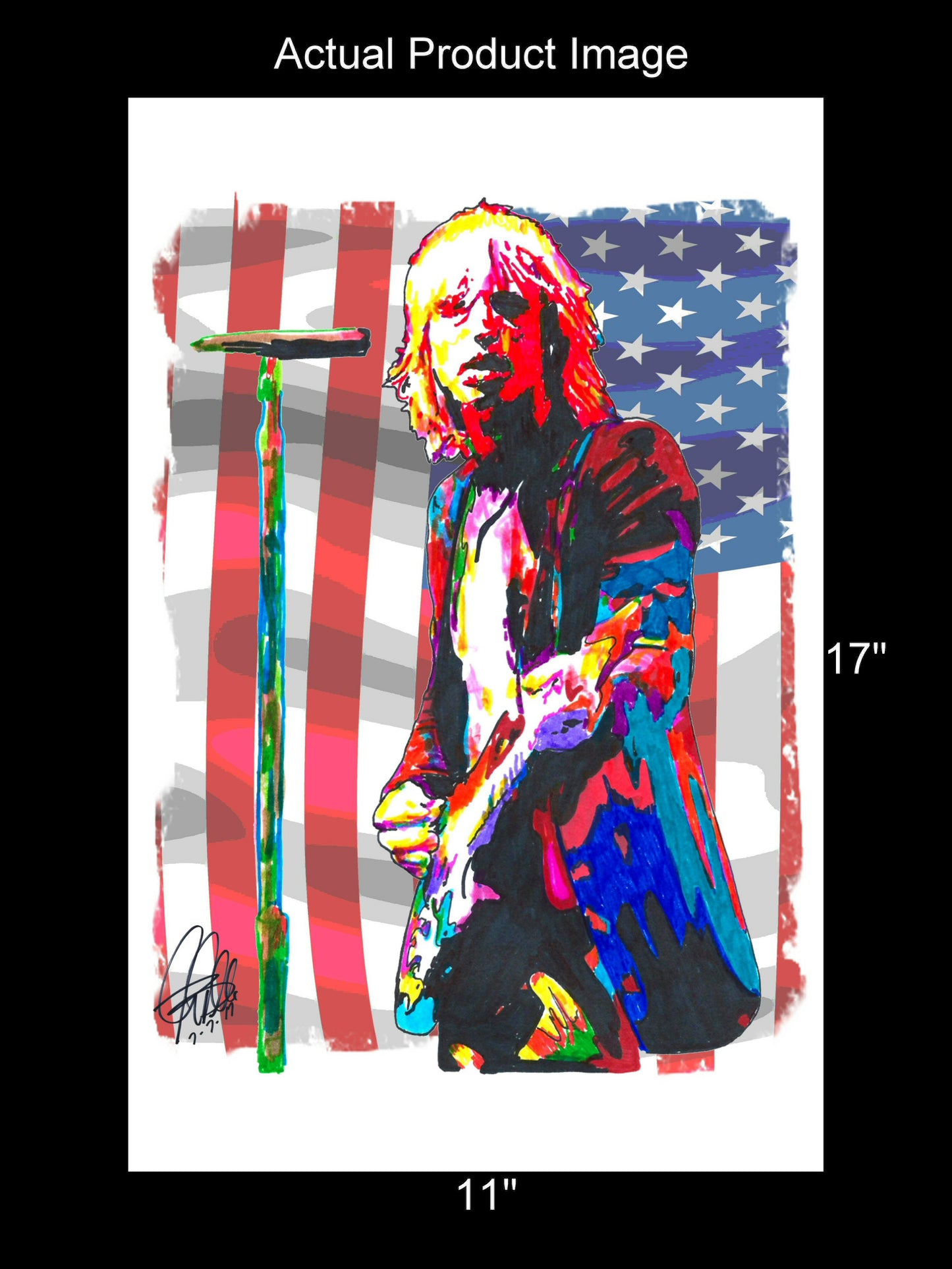 Tom Petty Heartbreakers Guitar Rock Music Poster Print Wall Art 11x17