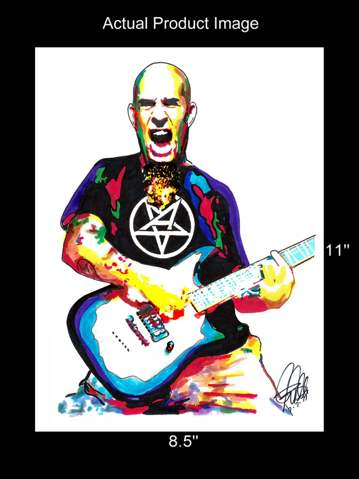 Scott Ian Anthrax Guitar Thrash Metal Music Print Poster Wall 8.5x11