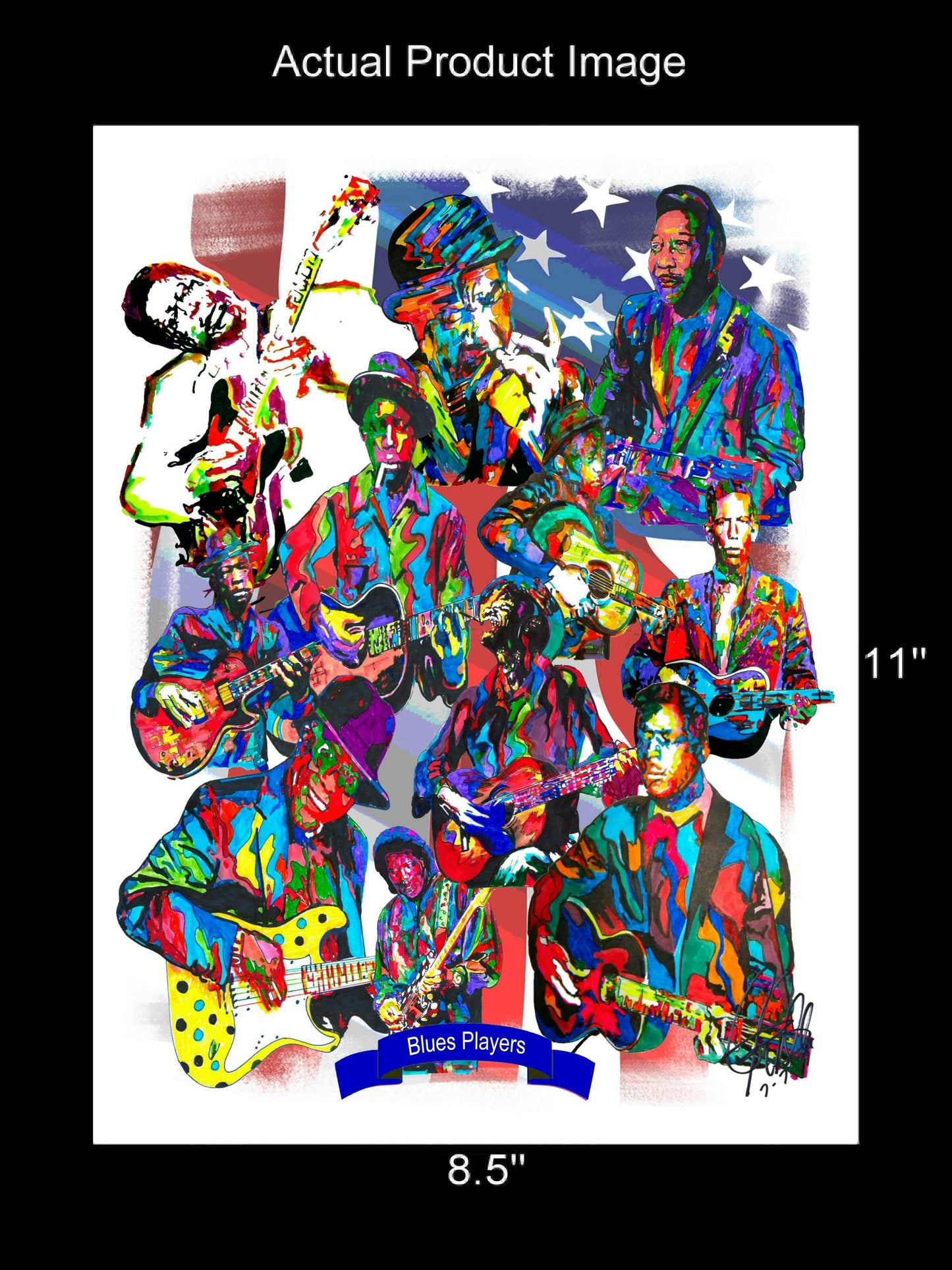 Blues Players BB King Robert Johnson Music Print Poster Wall Art 8.5x11