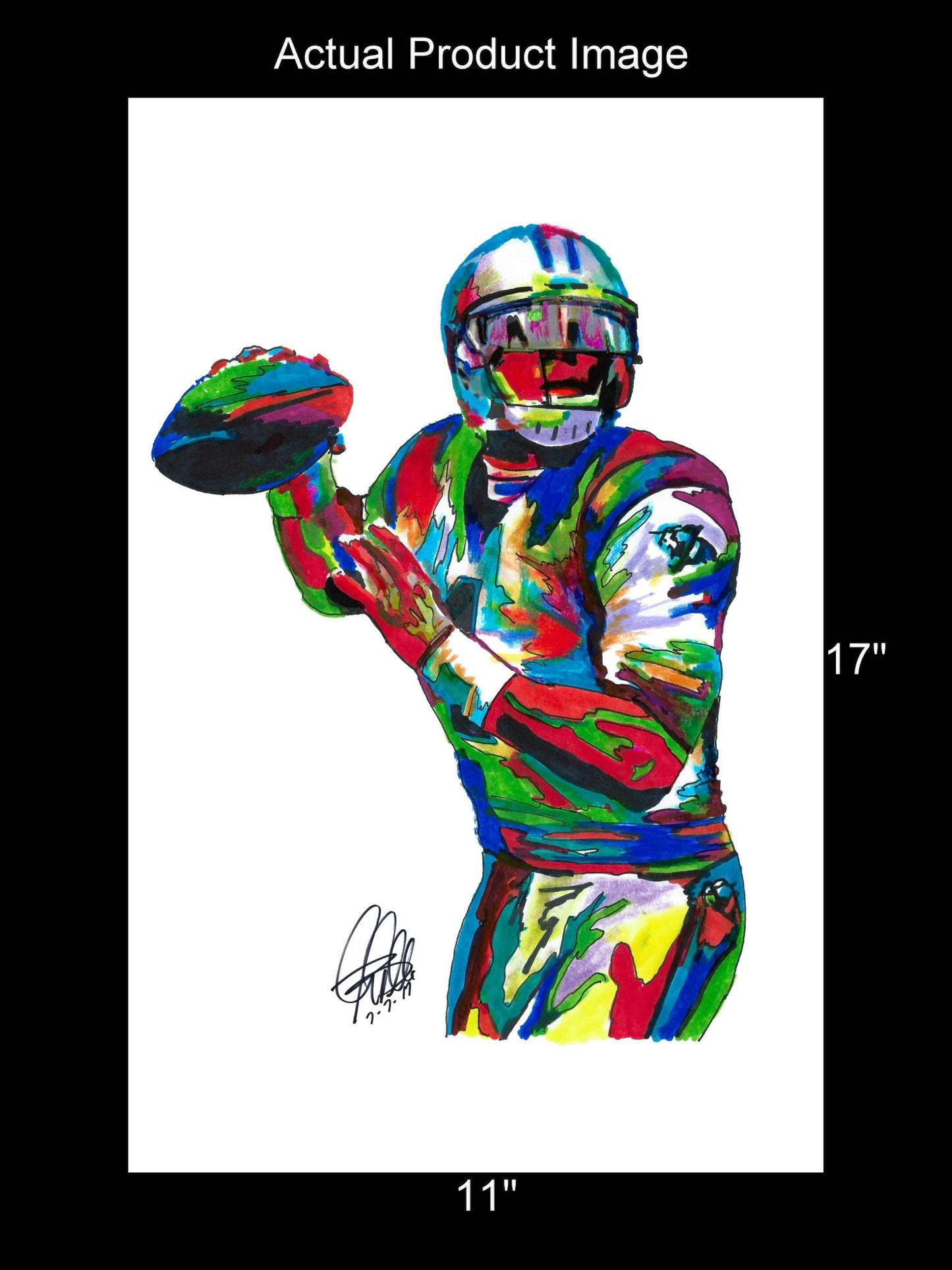 Cam Newton Carolina Panthers QB Football Sports Poster Print Wall Art 11x17