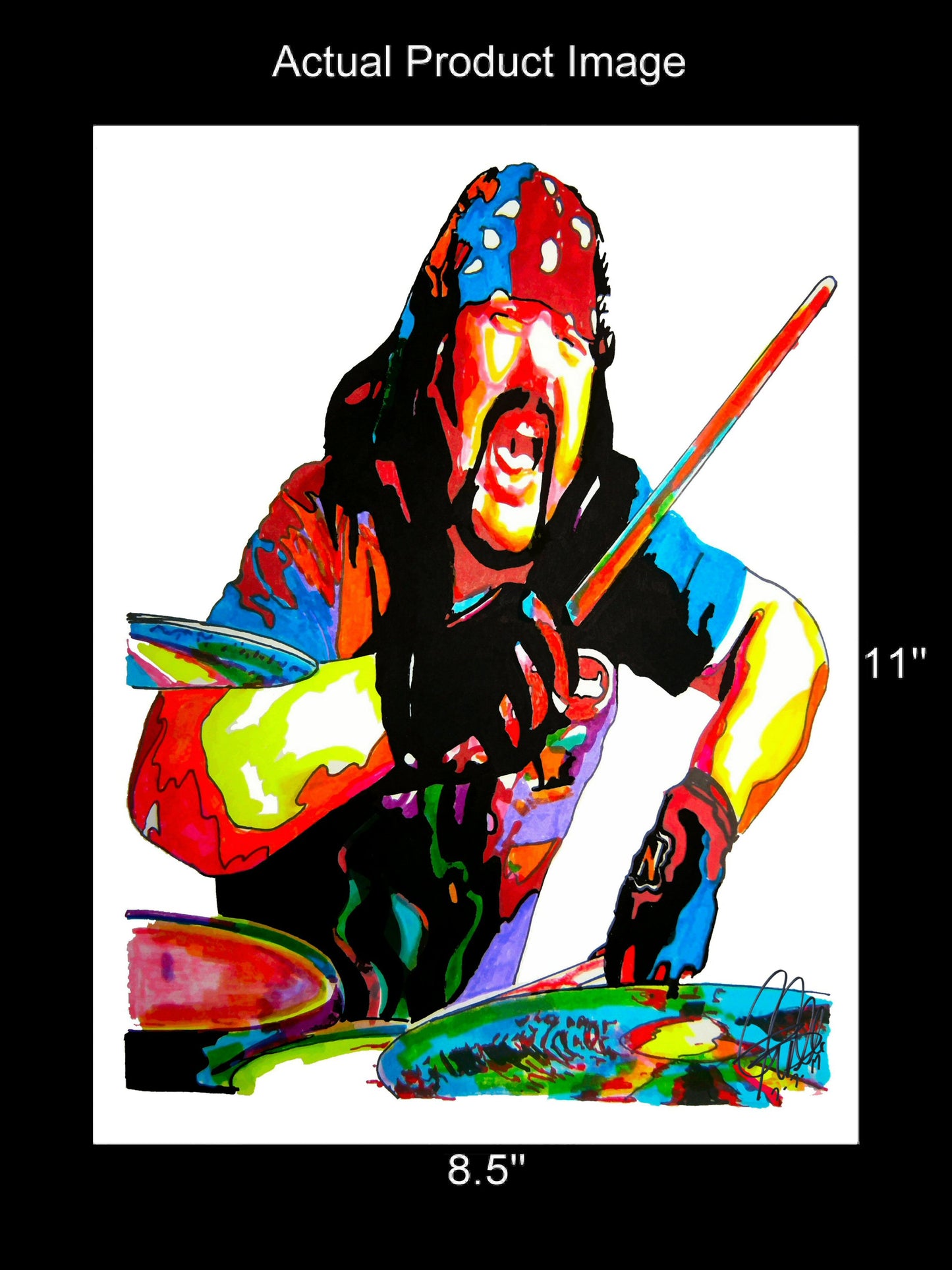 Vinnie Paul Pantera Drummer Heavy Metal Music Poster Print Wall Art 8.5x11