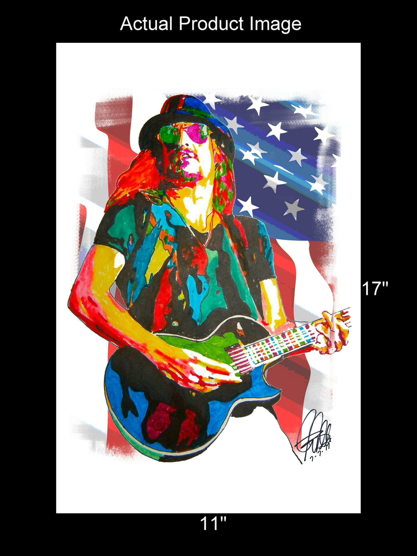 Kid Rock Singer Guitar Rock Rap Music Poster Print Tribute Wall Art 11x17