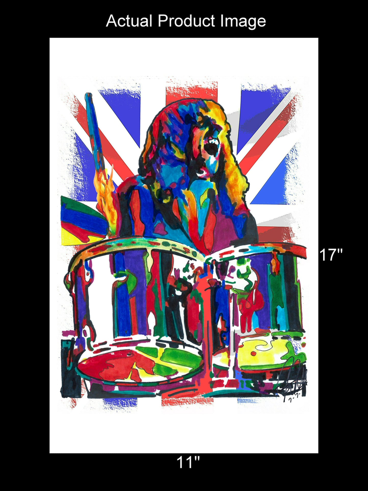 Alan White Yes Drums Progressive Rock Music Poster Print Wall Art 11x17