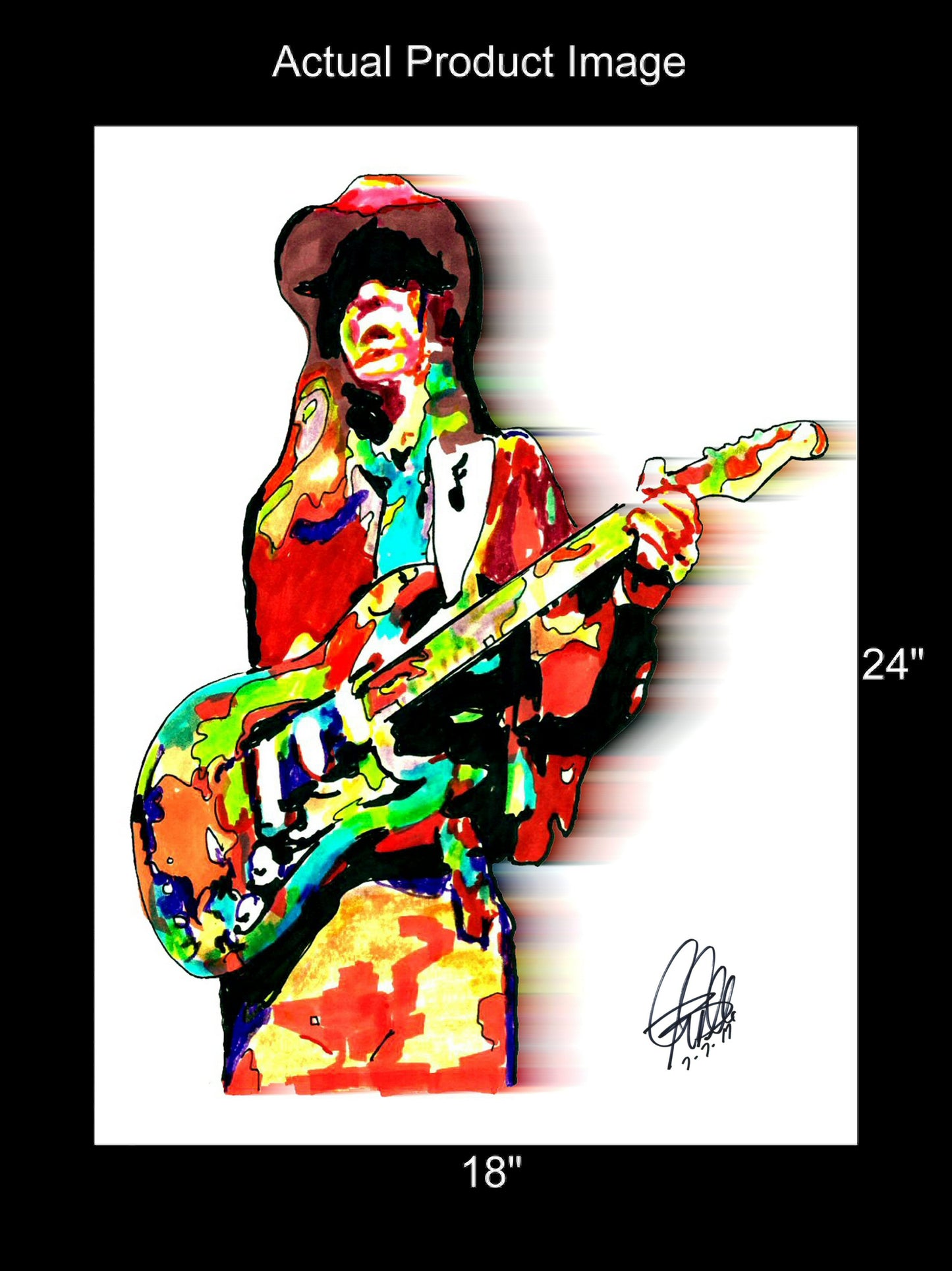 Stevie Ray Vaughan SRV Texas Guitar Rock Music Print Poster Wall Art 18x24