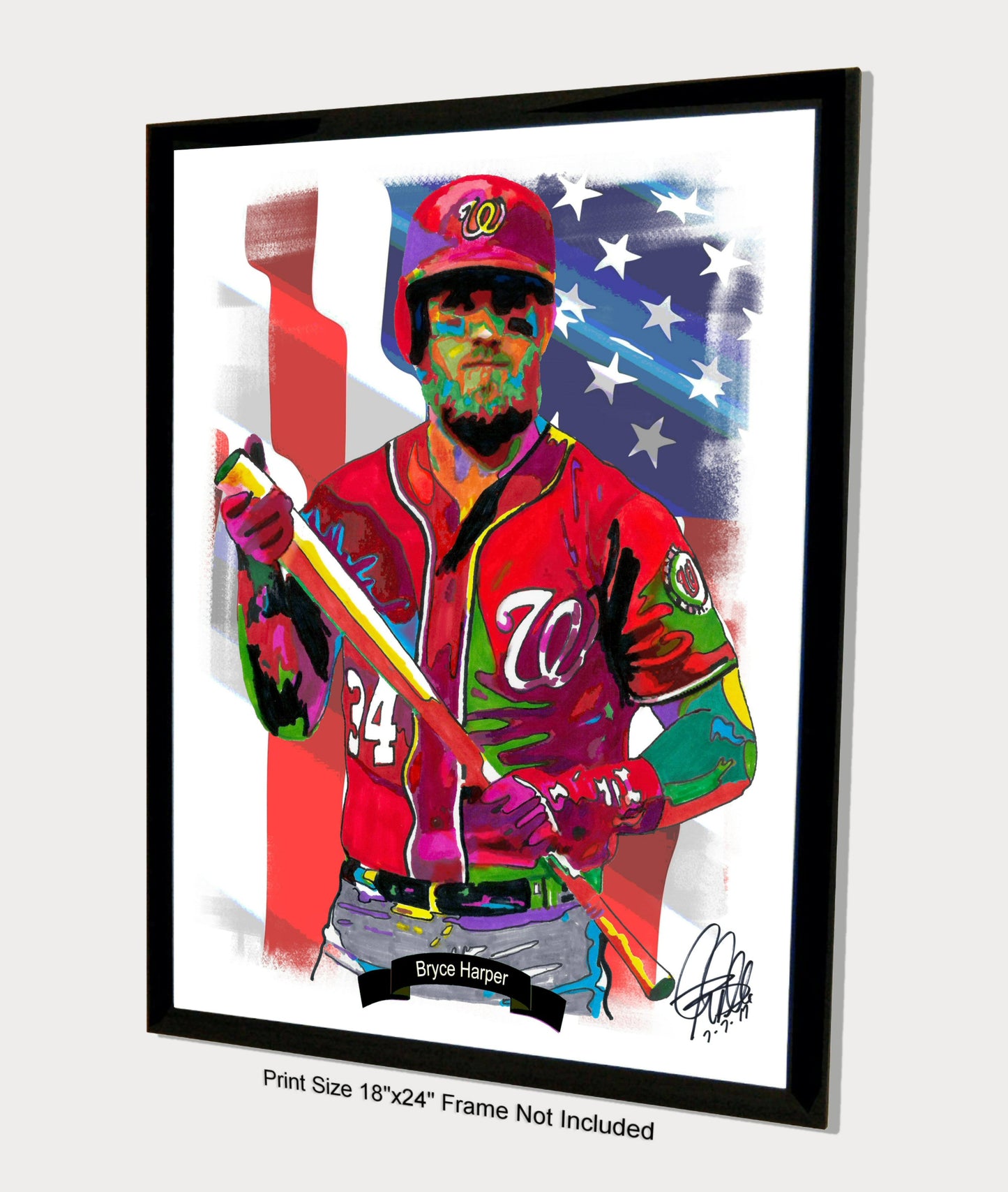 Bryce Harper Washington Nationals Baseball Sports Poster Print Wall Art 18x24