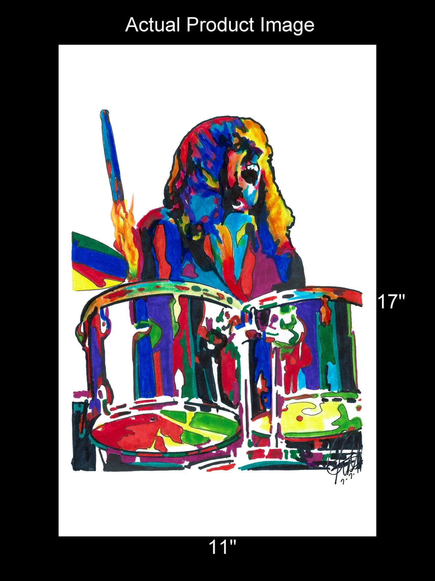 Alan White Yes Drums Rock Music Poster Print Wall Art 11x17