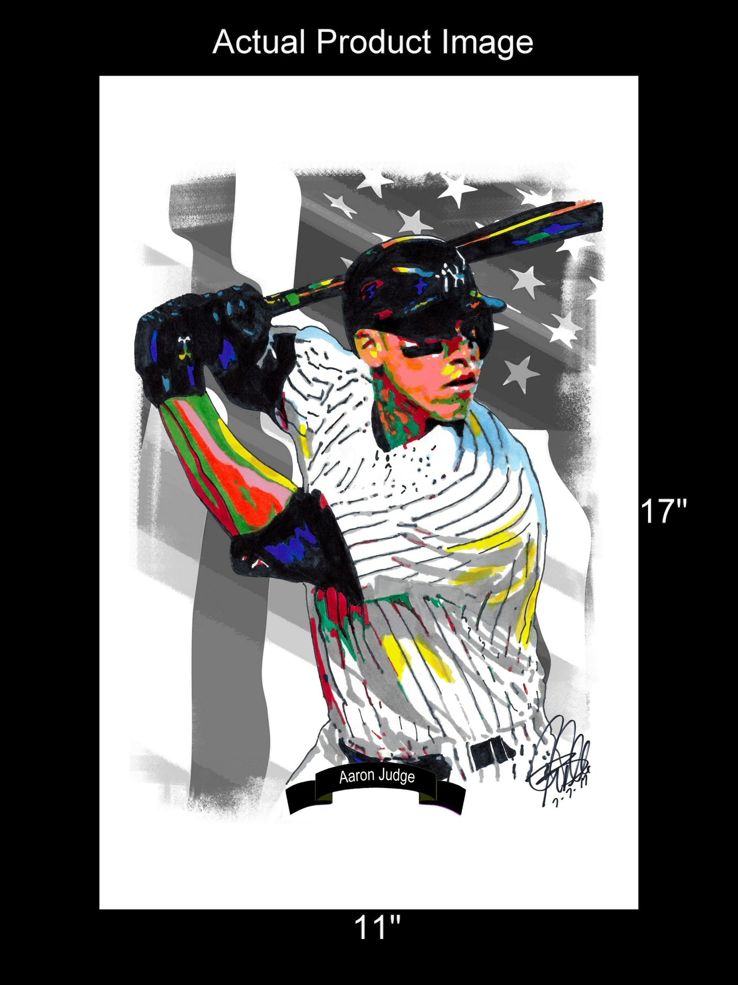 Aaron Judge New York Yankees Baseball Sports Poster Print Wall Art 11x17