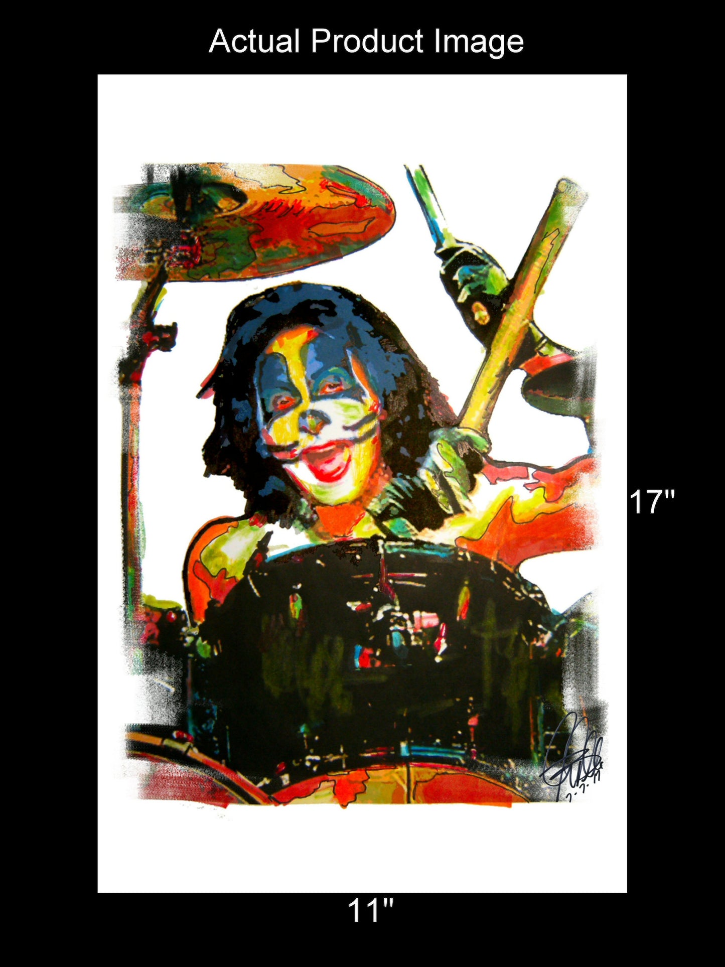 Peter Criss Kiss Drums Rock Music Poster Print Wall Art 11x17