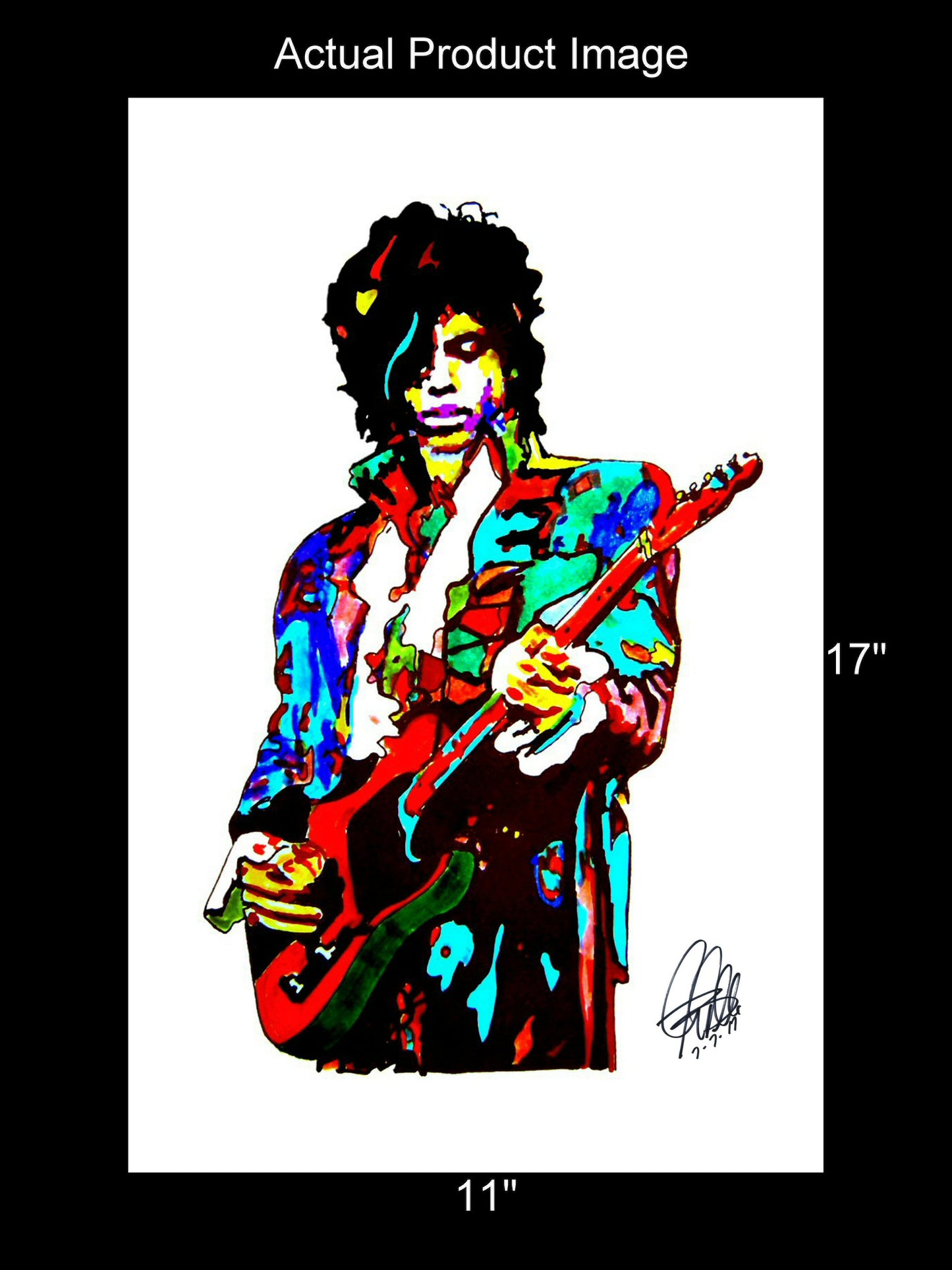 Prince Singer Guitar Pop Rock Music Poster Print Wall Art 11x17